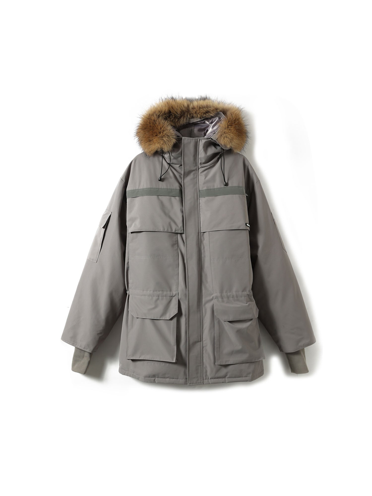 ERROR CODE ROBOT Faux Fur-Trimmed Reflective-Strip Utility Parka