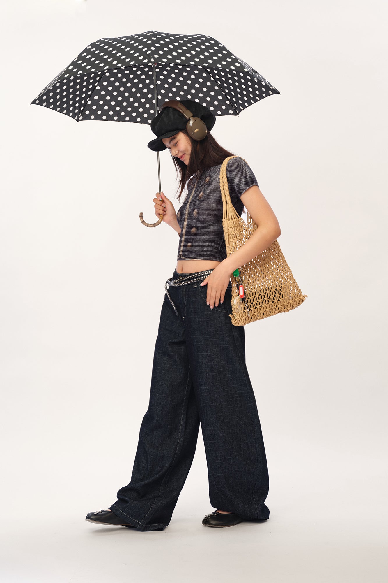 MOF Military-Inspired Graphic Pleated T-Shirt