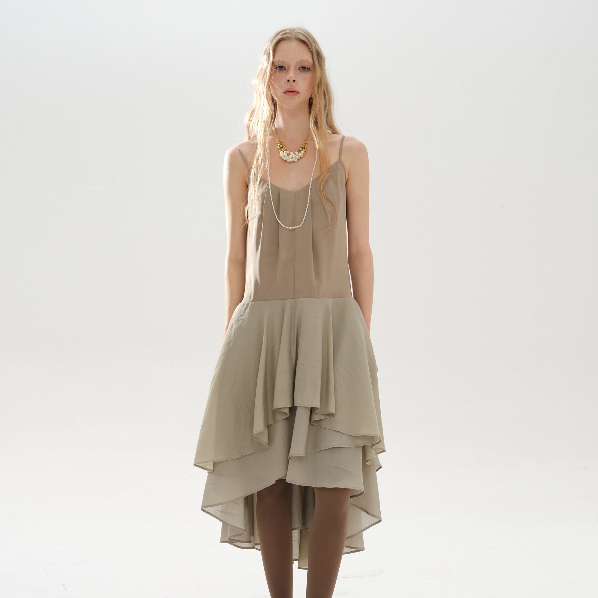 LAYERS Paneled Layered Slip Dress
