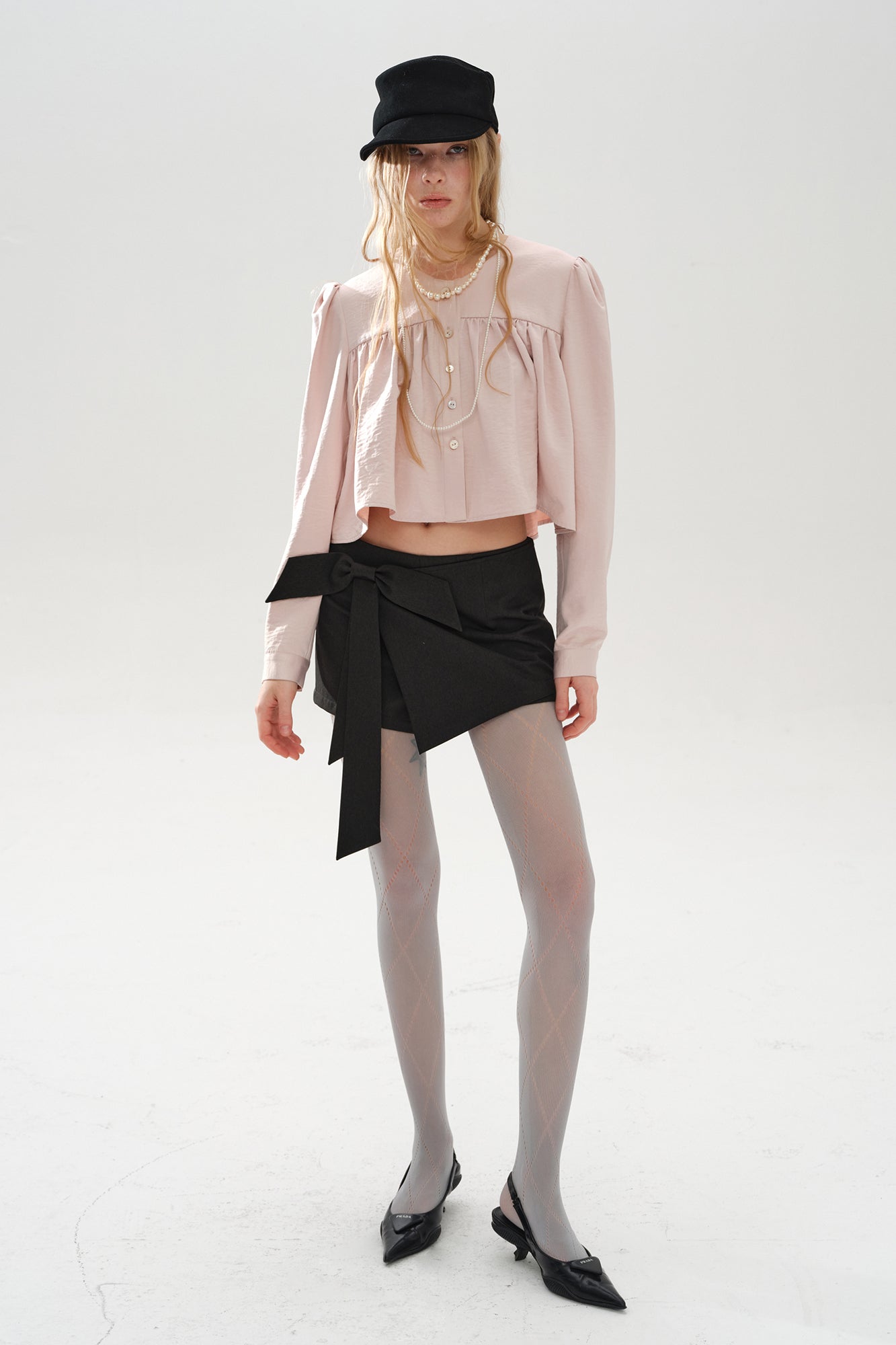LAYERS Asymmetrical Bow Wrap Skort