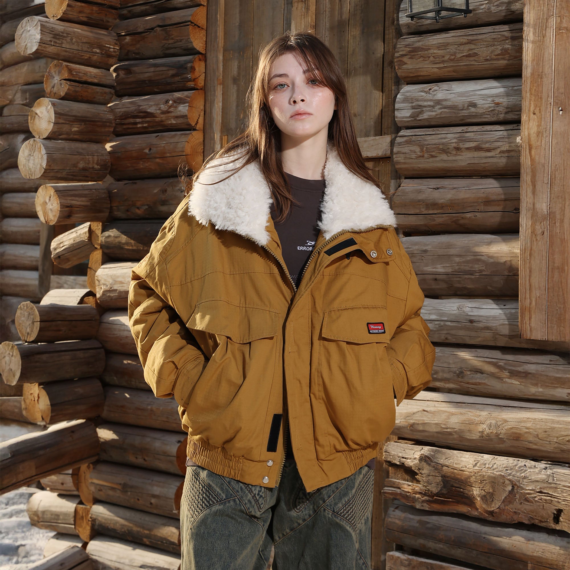 ERROR CODE ROBOT Retro Reversible Faux Fur Jacket