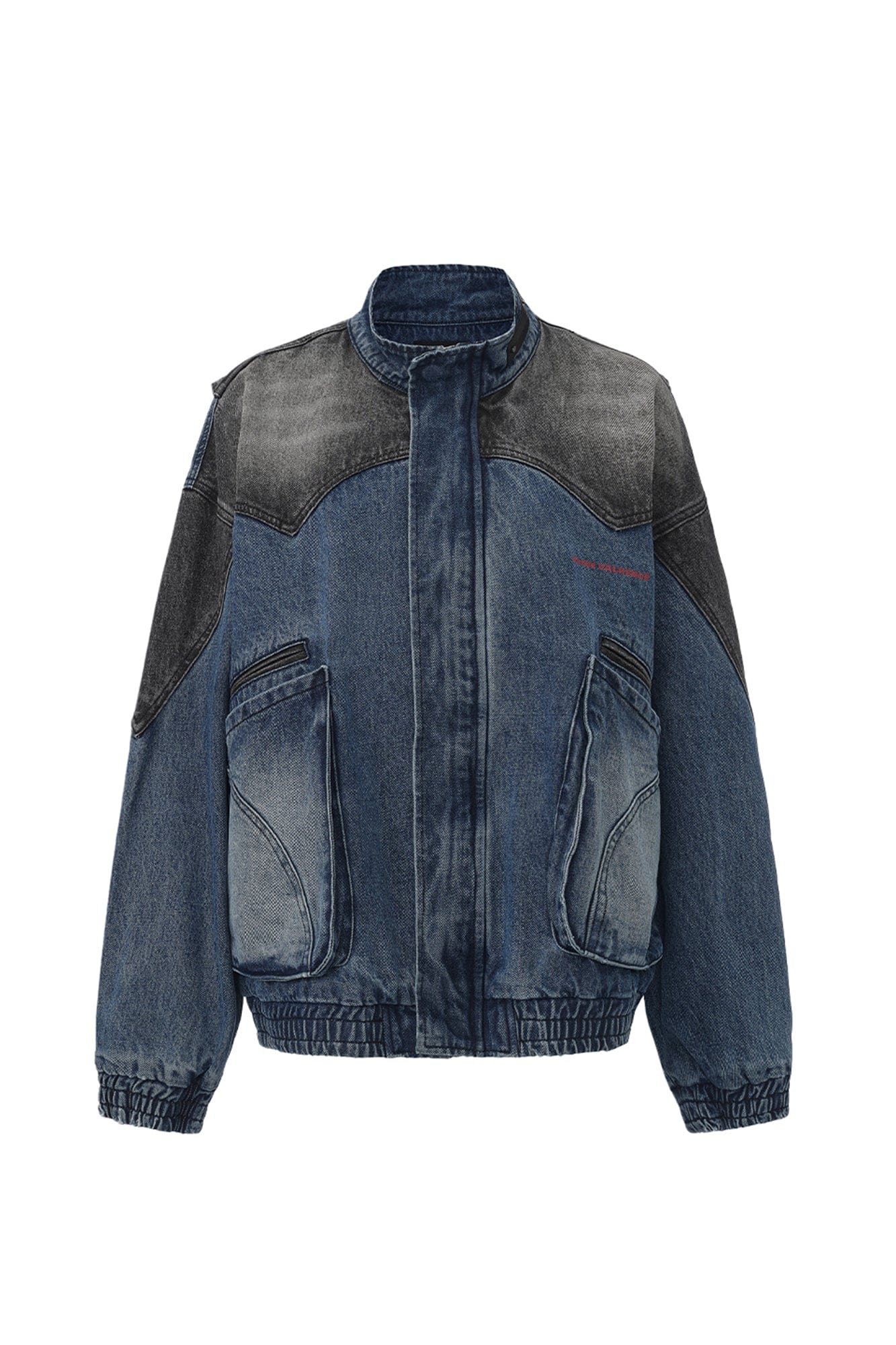 VANN VALRENCE Faded-Wash Paneled Denim Jacket