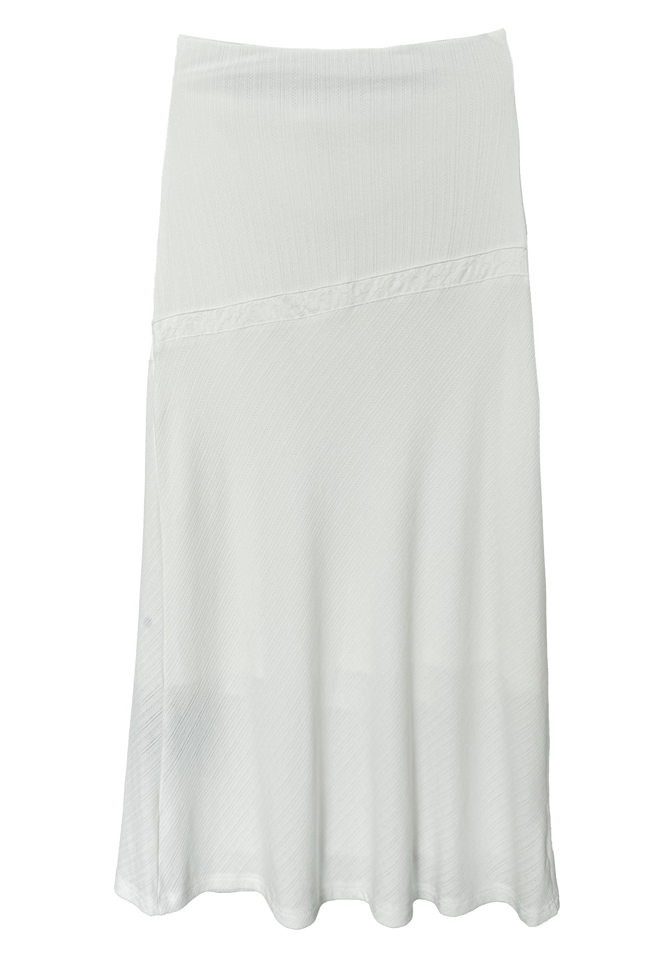 JIUWU PARK Drawstring Waist Lace-Insert Maxi Skirt