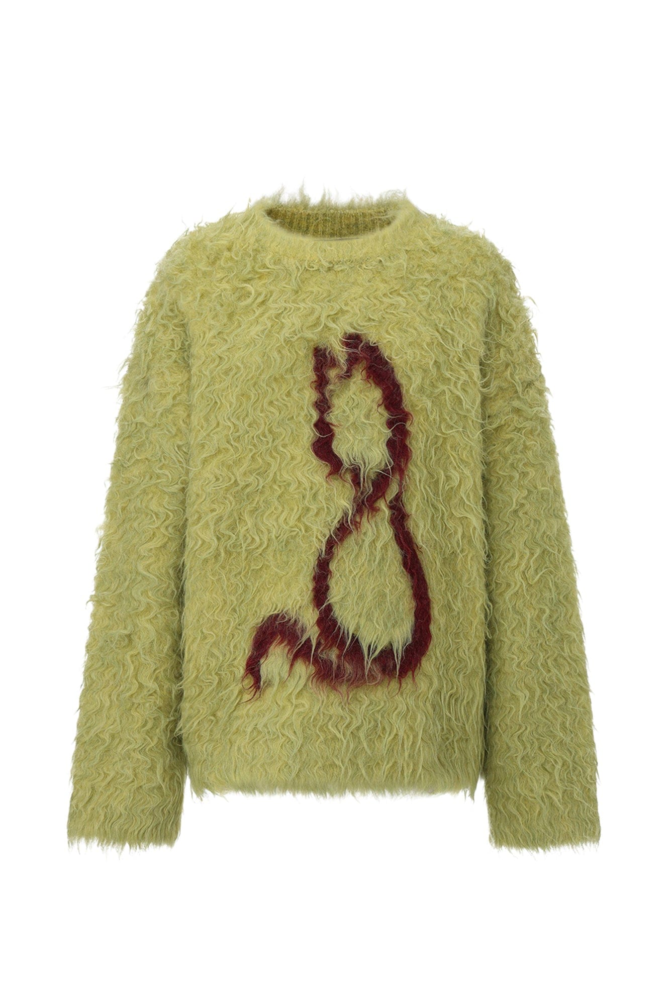 VANN VALRENCE Fuzzy Cat Intarsia Mohair Sweater