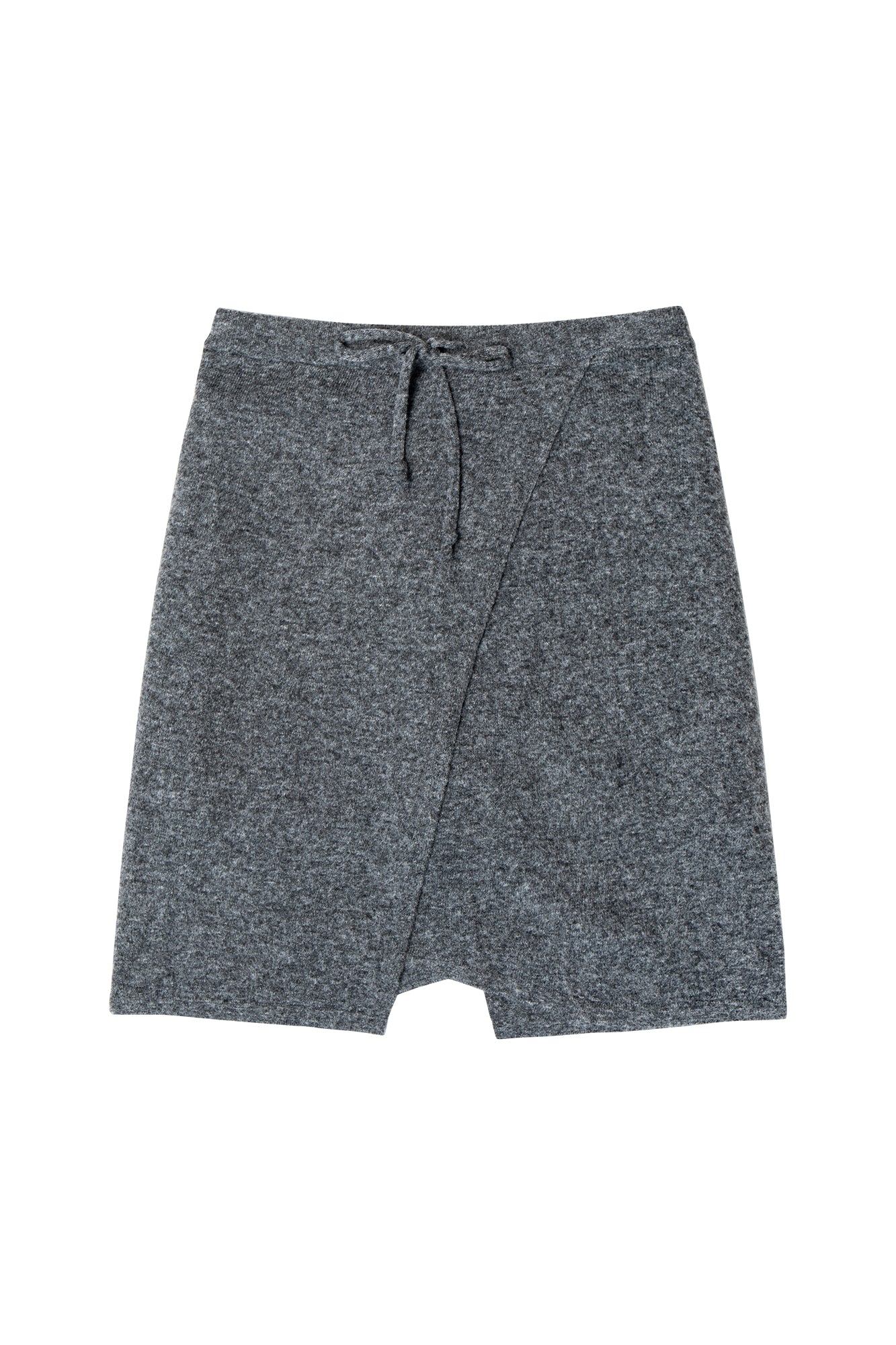 LEONSENSE Asymmetrical Wool-Blend Wrap Skirt