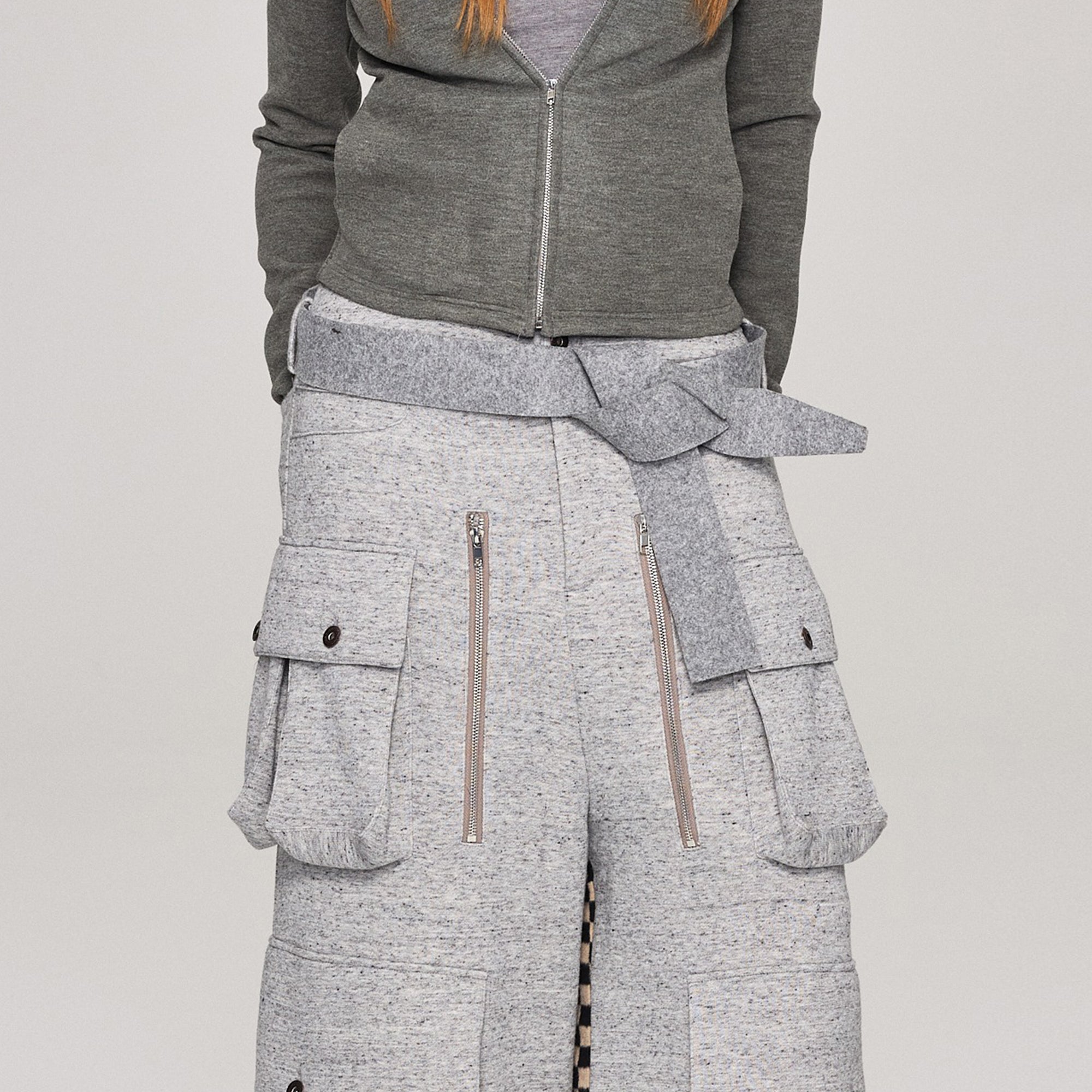 VERSION9 Wide Tie Wool-Blend Belt