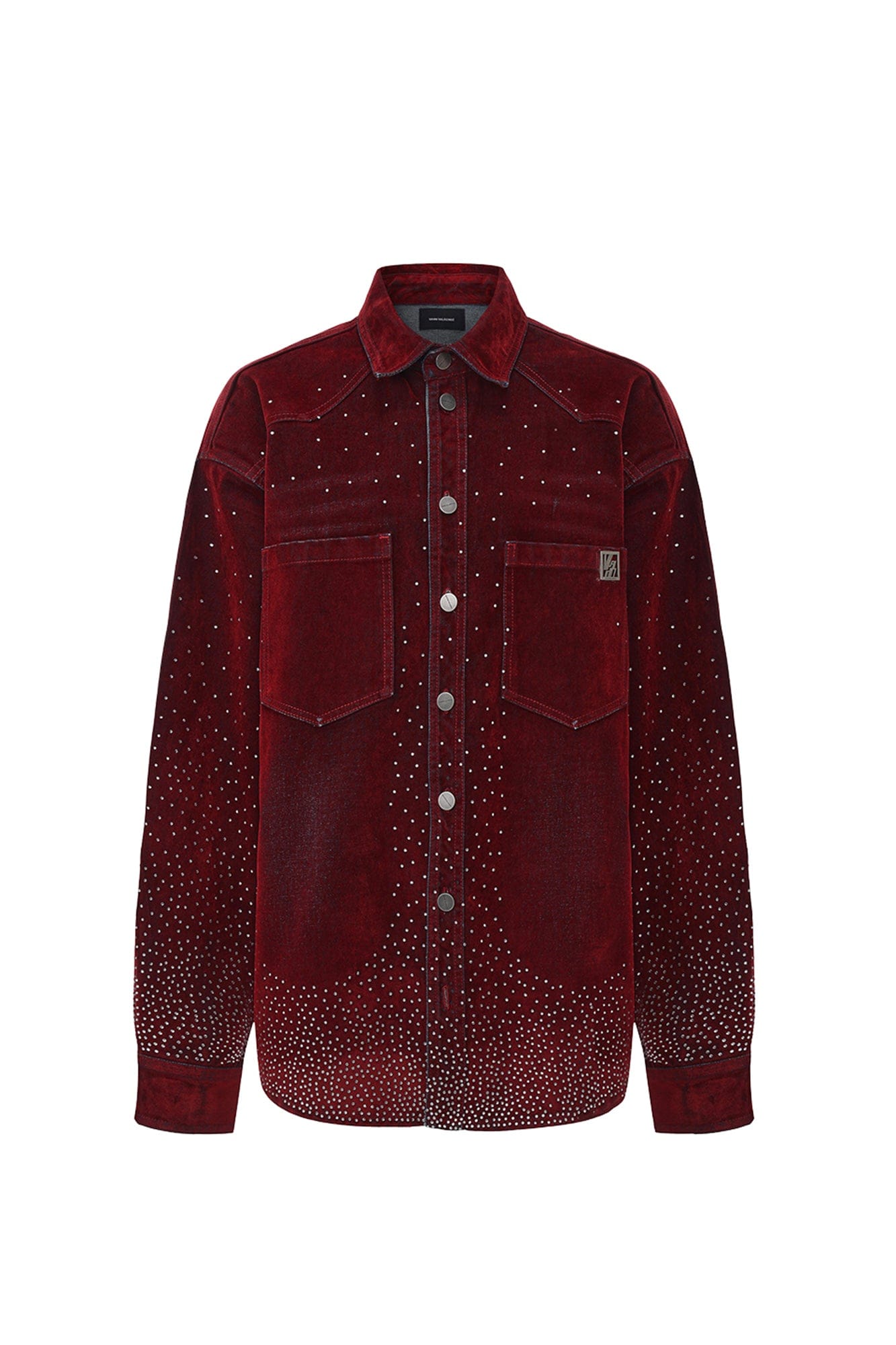 VANN VALRENCE Diamond-Studded Velvet Shirt Jacket