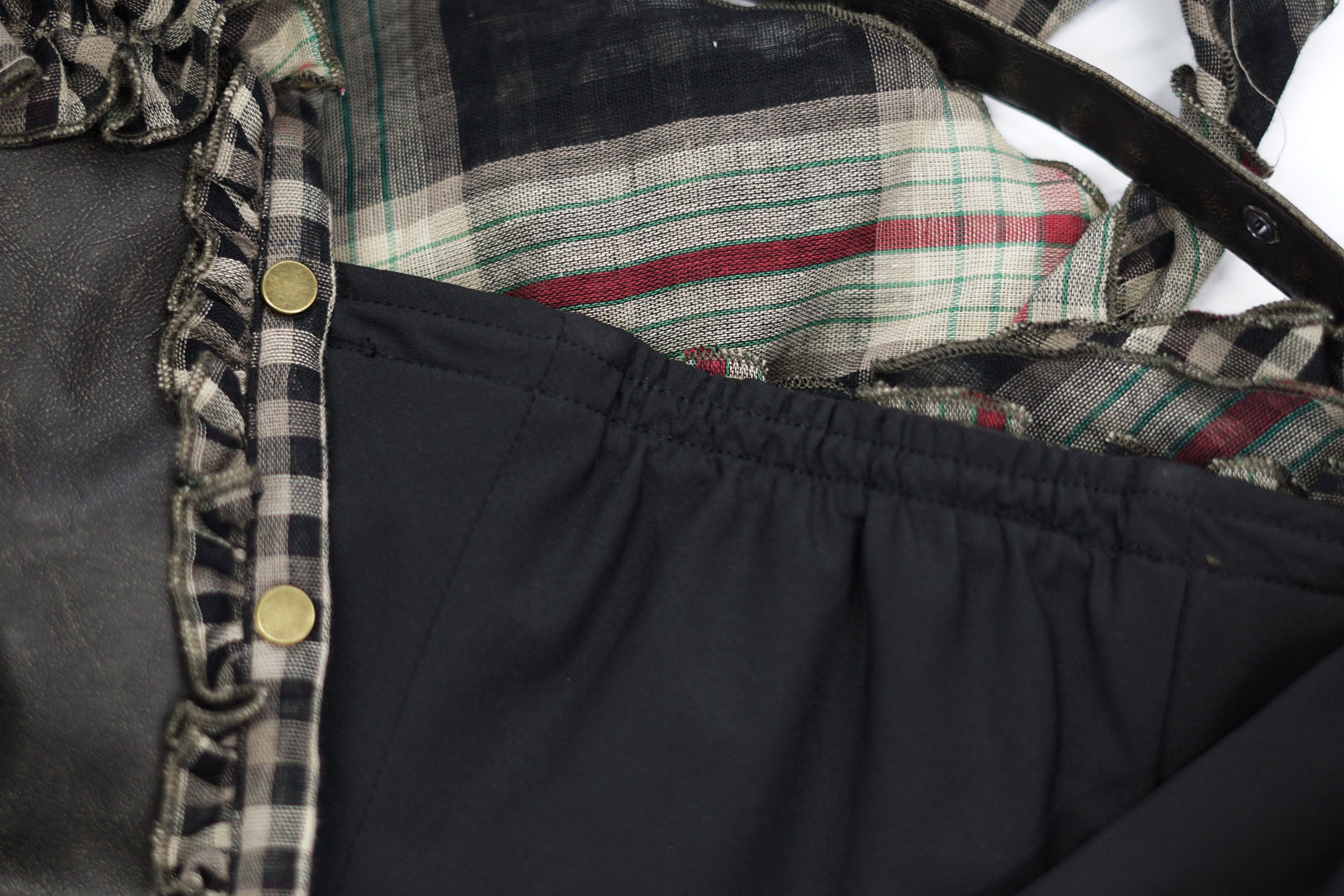 CESTNOUS Ruffled Trim Corset Layered Mini Dress