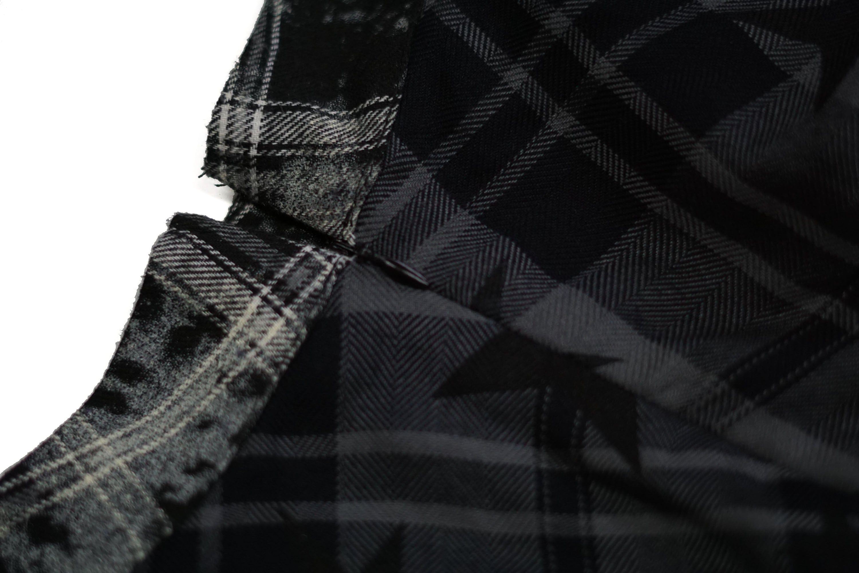 CESTNOUS Asymmetrical Star Plaid Raw Edge Skirt