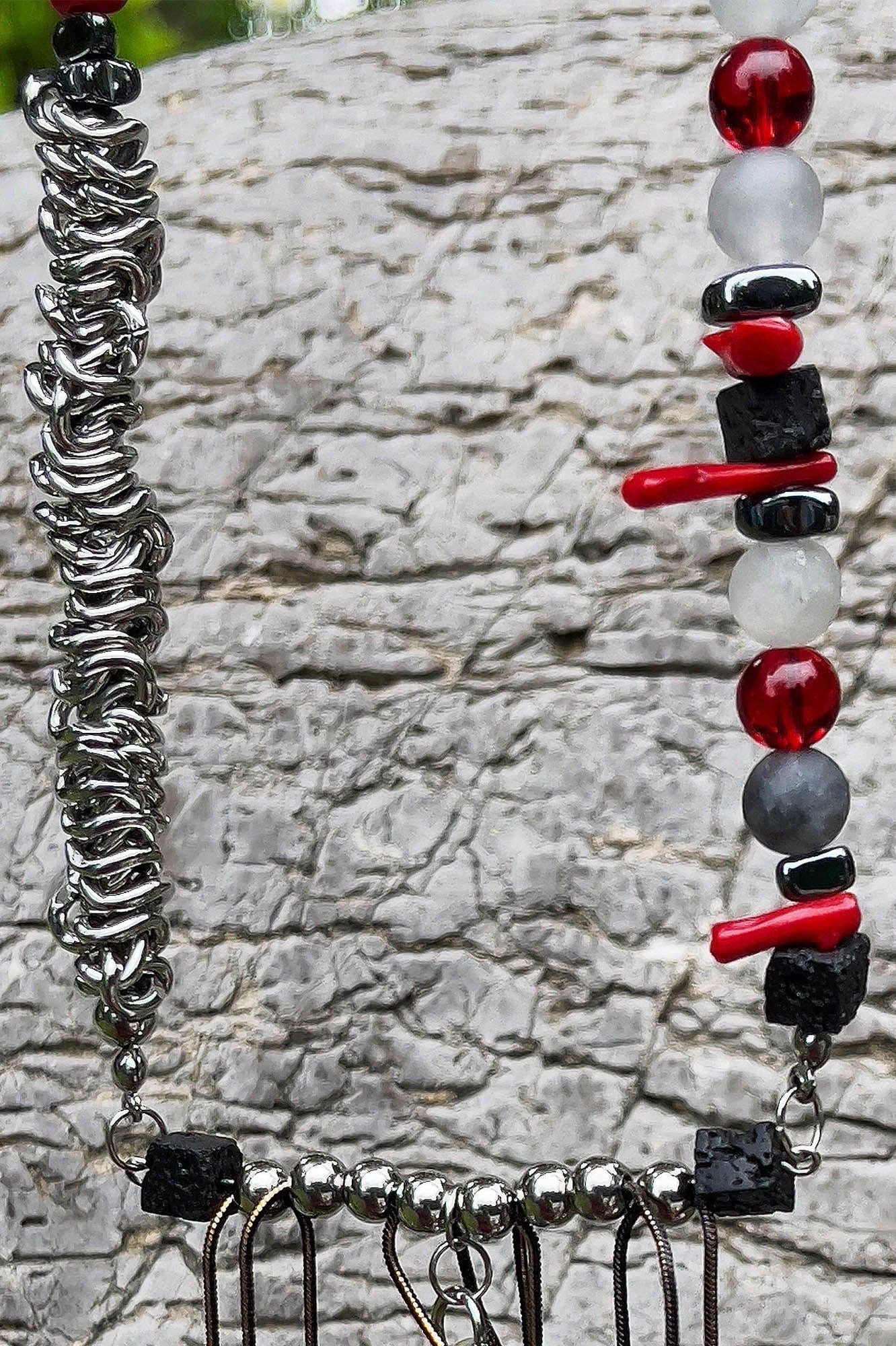 ILLUSORY Flower of Thorns Beaded Necklace, premium urban and streetwear designers apparel on PROJECTISR.com, ILLUSORY