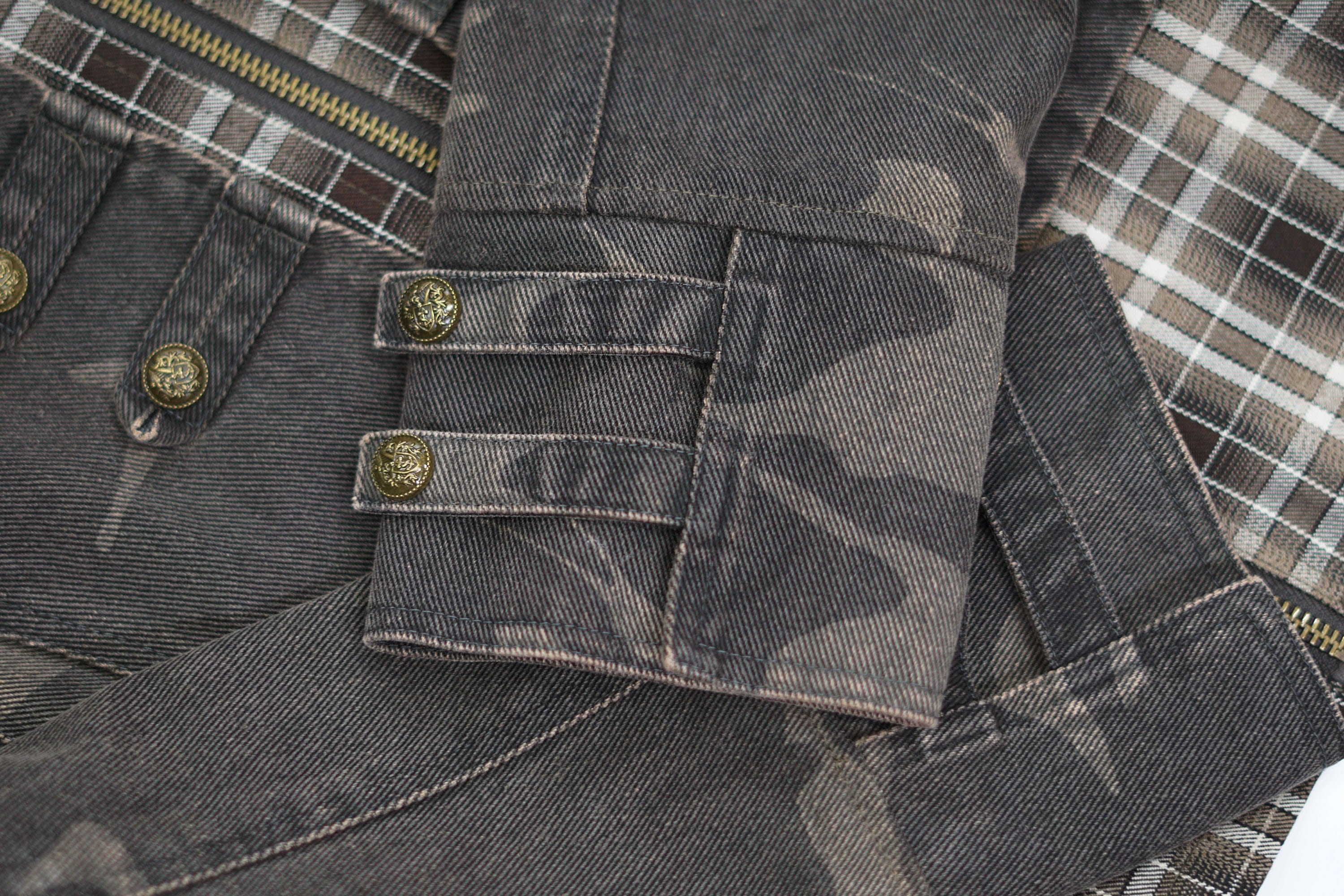 CESTNOUS Washed Camo Layered Cropped Jacket