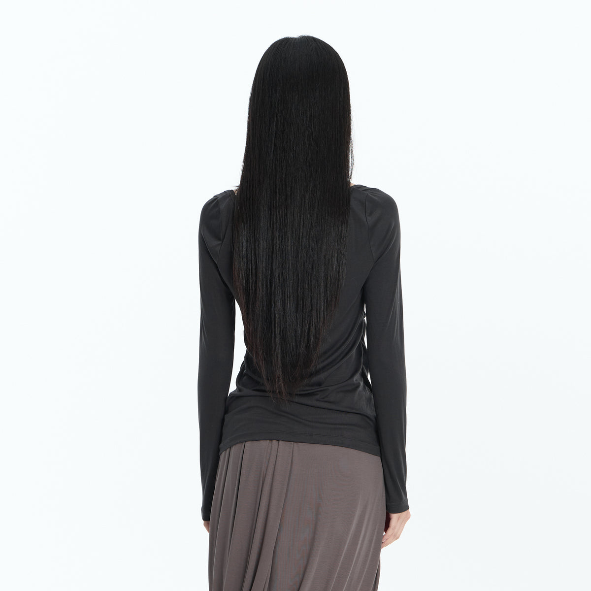 FAYCHUI Beaded Layered Long-Sleeve Tee