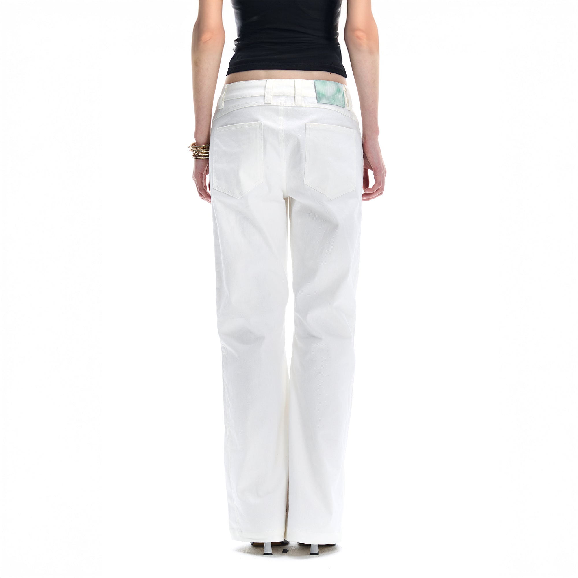 FAYCHUI Asymmetrical Button-Front Wide-Leg Pants