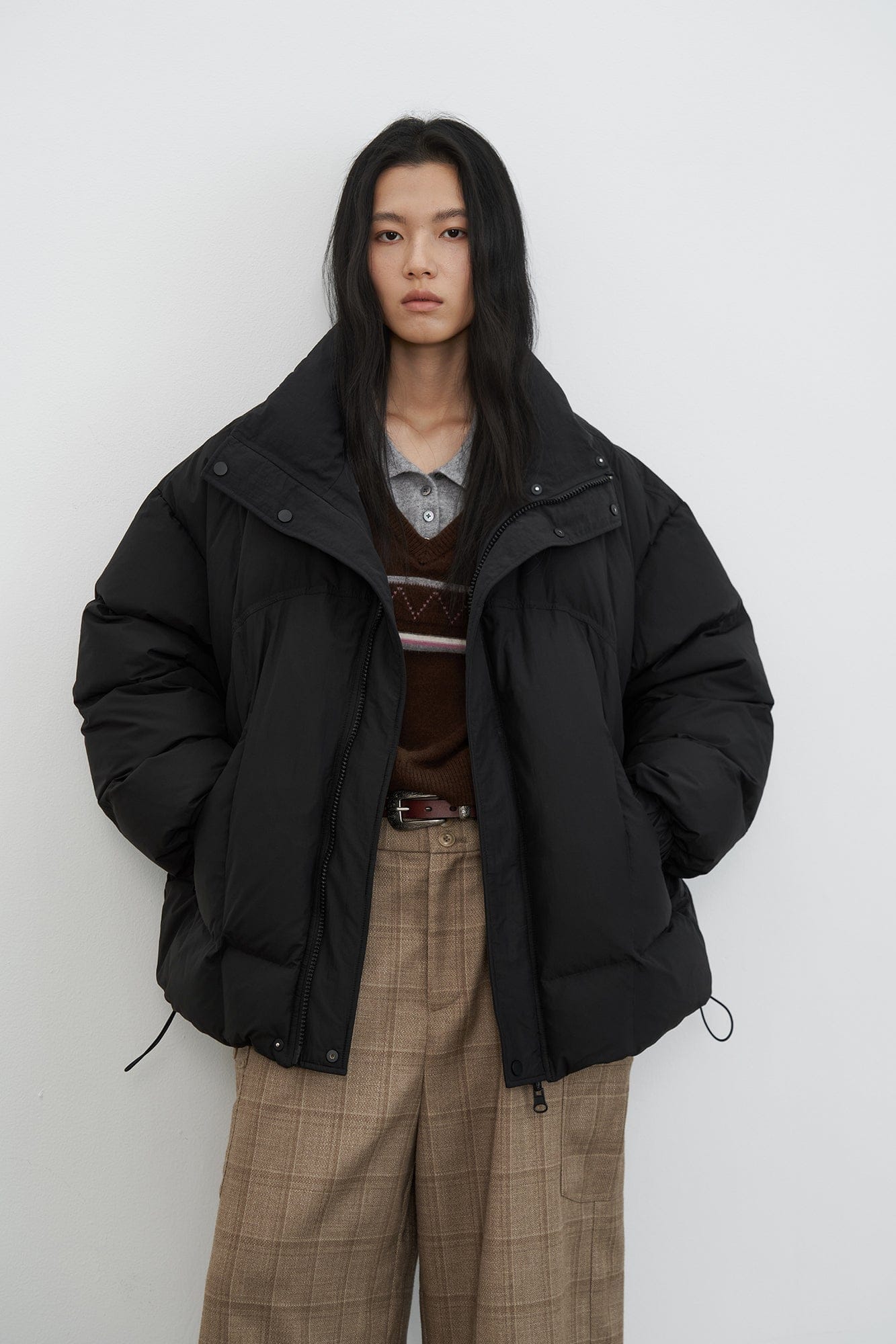 SAME FLOW Reversible Cropped Down Jacket