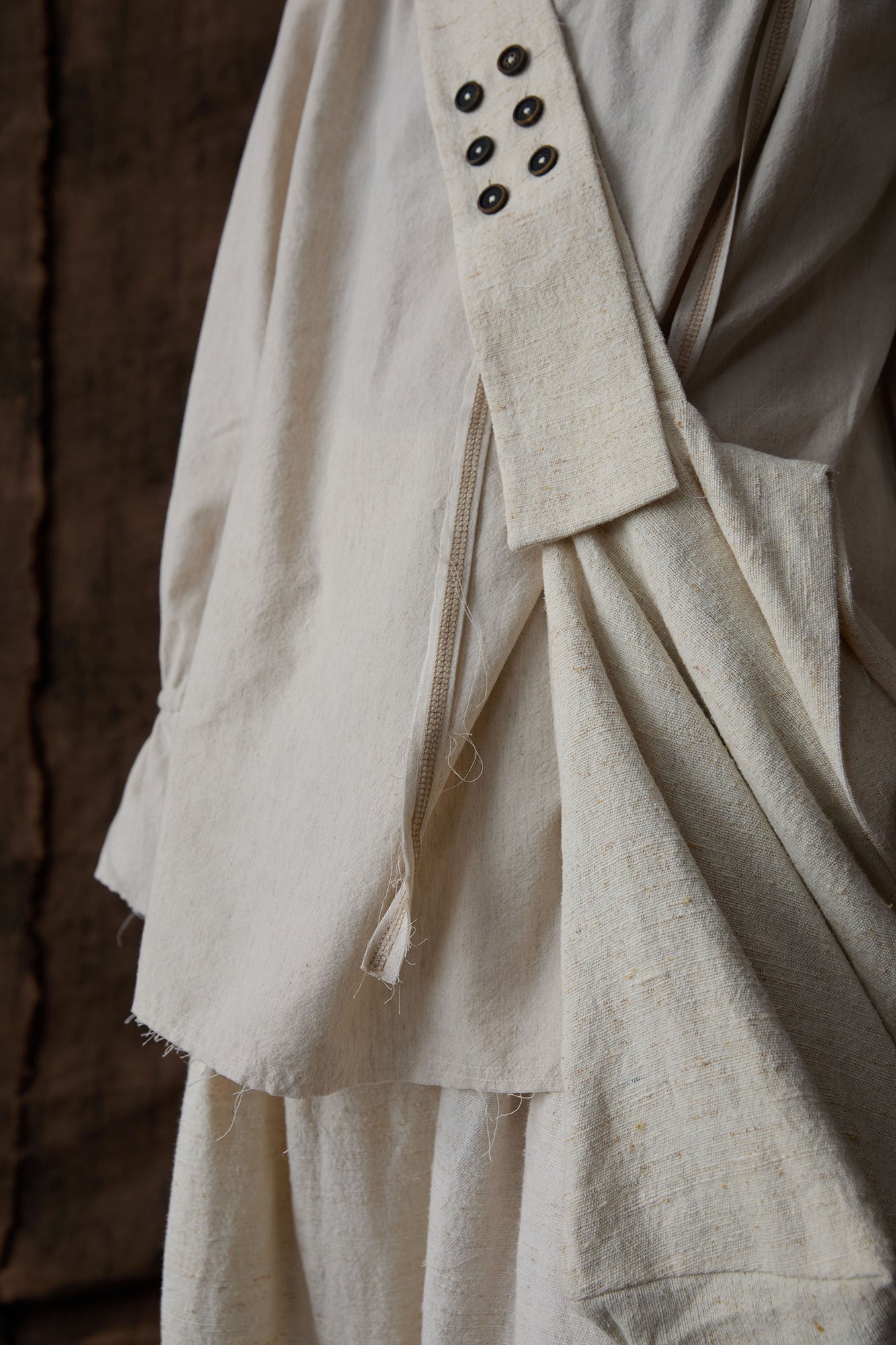 INCH LIM Button-Detail Draped Shoulder Bag