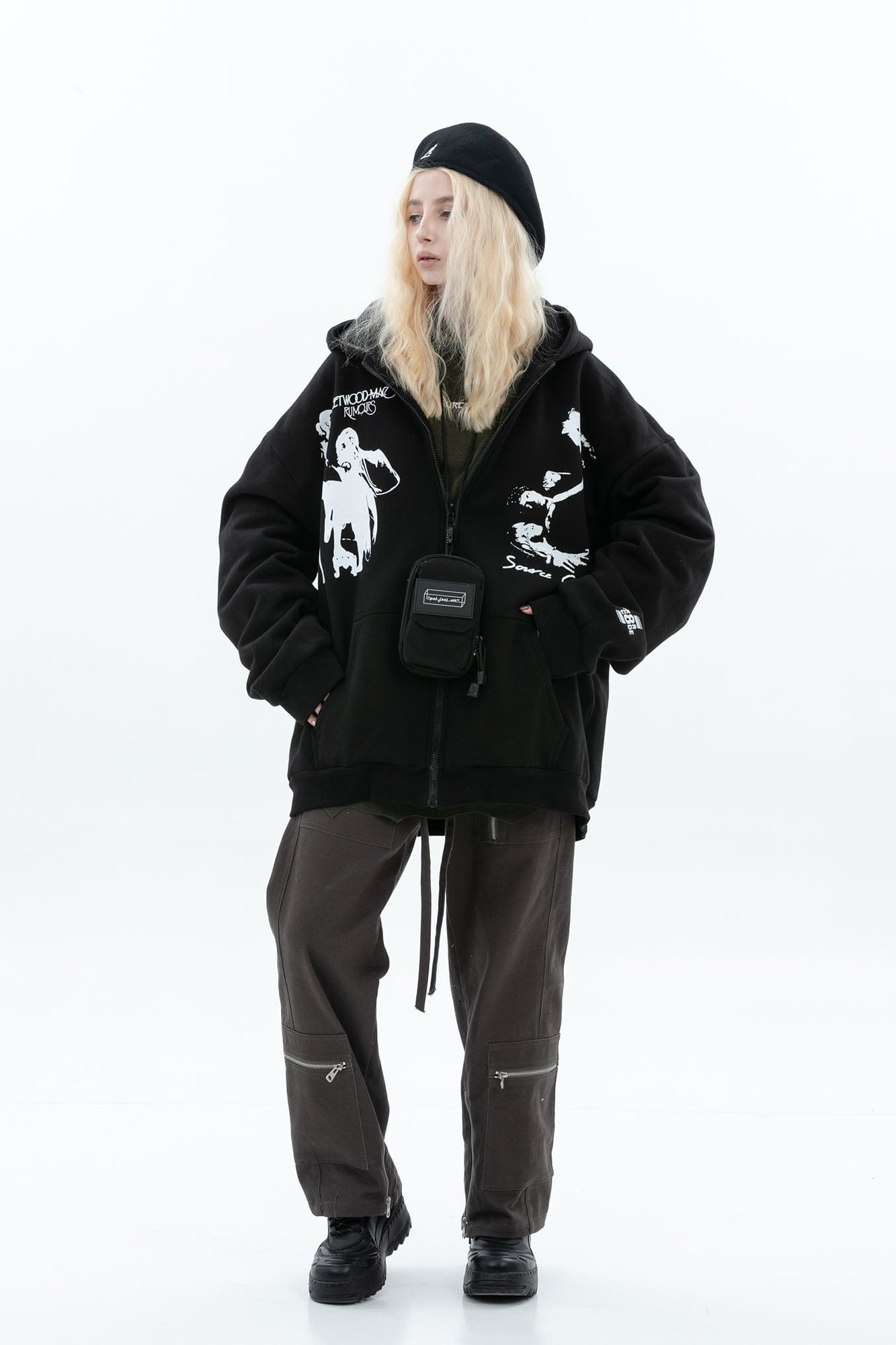 ERROR CODE ROBOT Fleetwood Mac Graphic Oversized Hooded Jacket