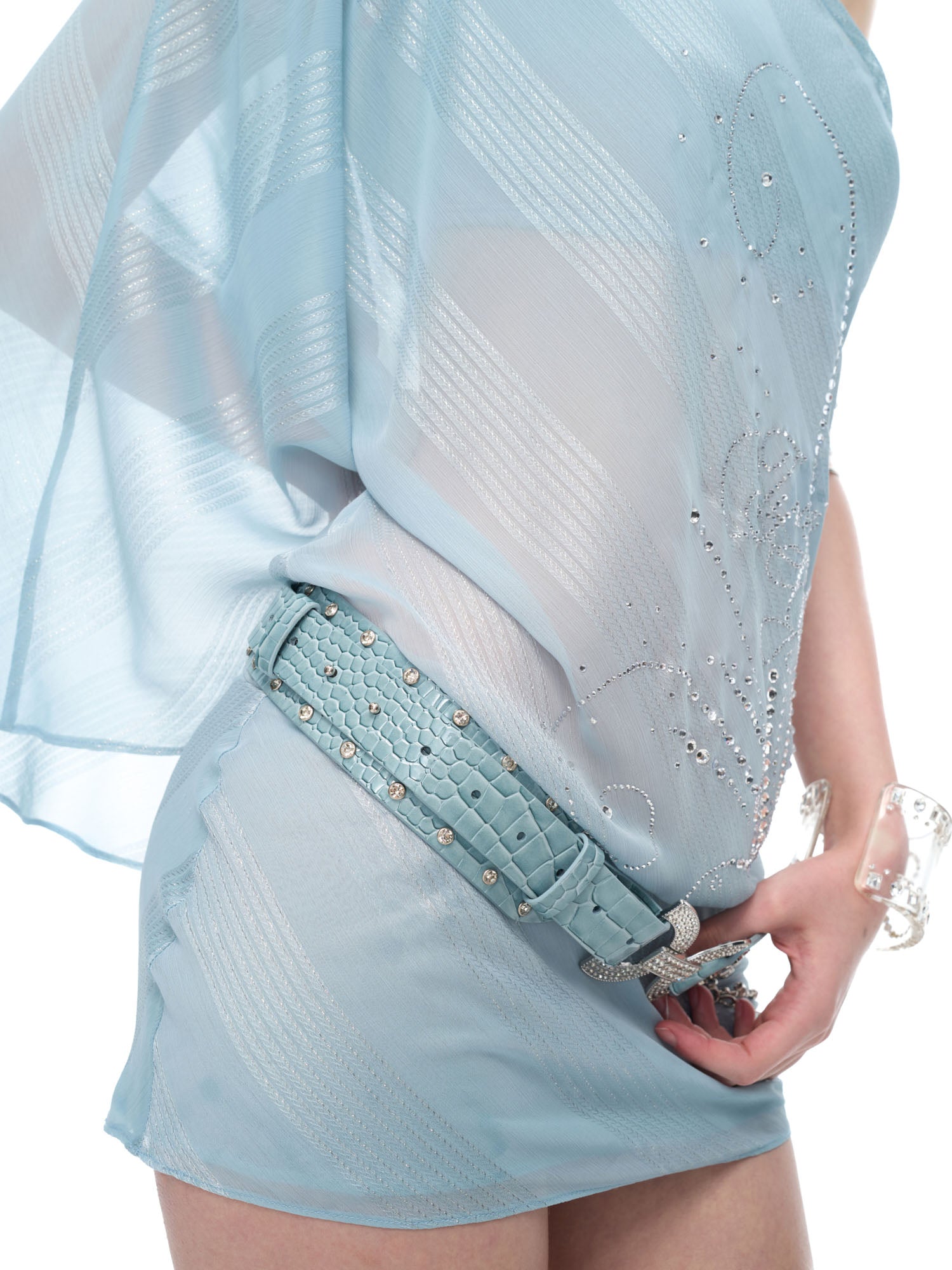 JYOSEI Croc-Embossed Chain Belt
