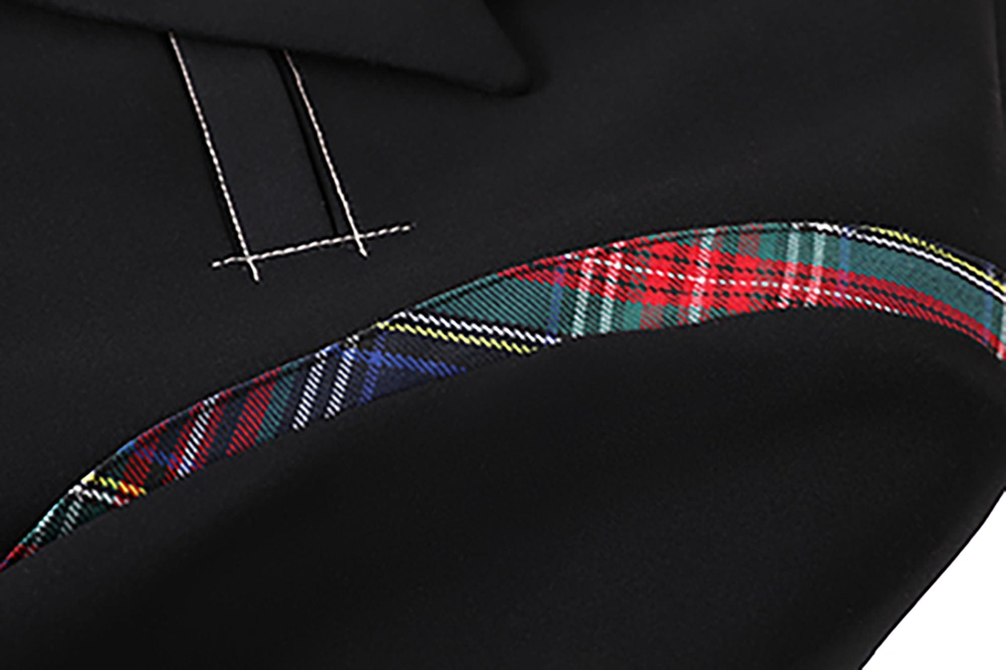 DONSMOKE × NANA Plaid Panel Graphic Oversized Blazer, premium urban and streetwear designers apparel on PROJECTISR.com, DONSMOKE