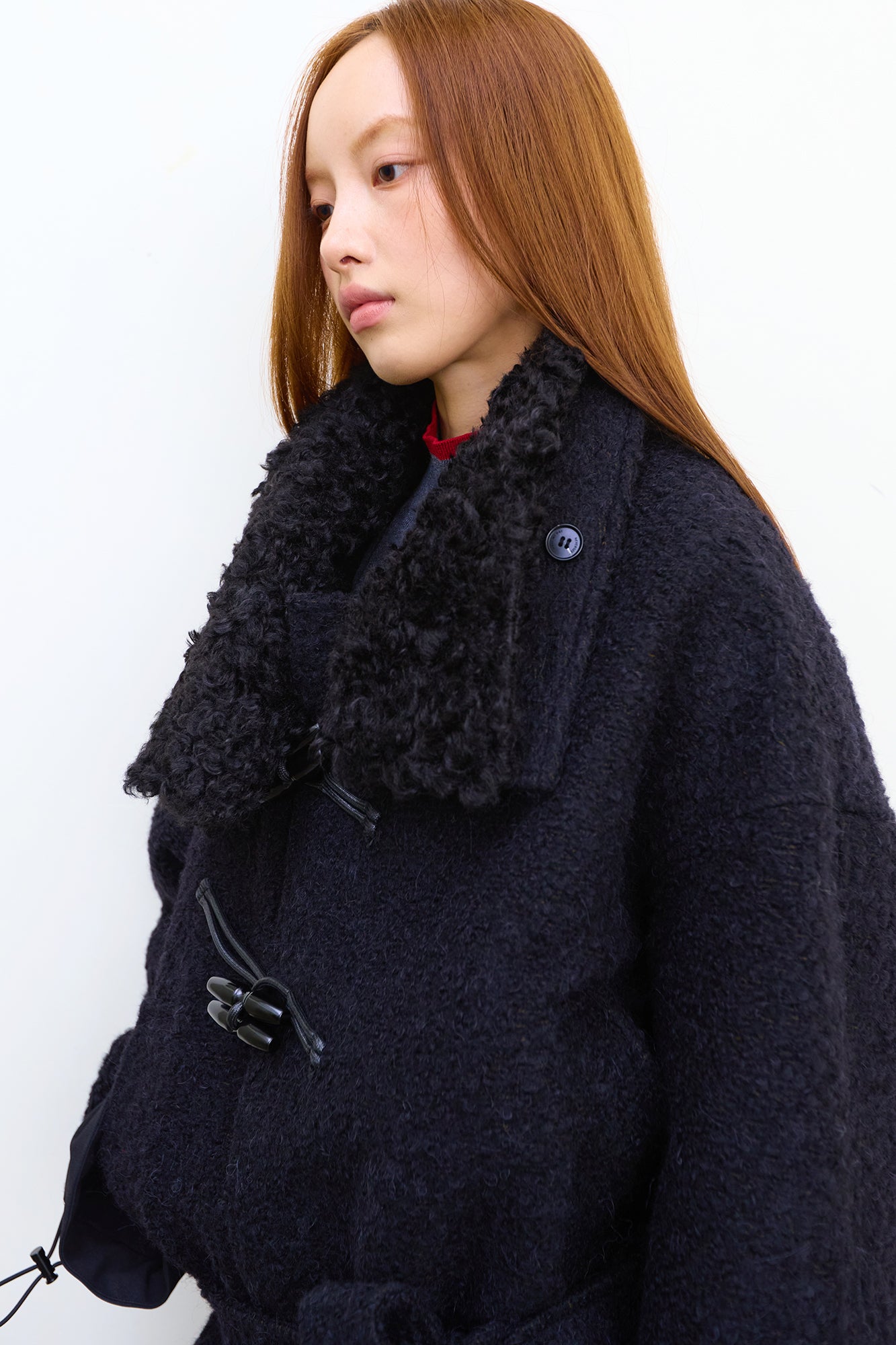 NEVERSEEZ Toggle Belted Wool-Blend Jacket