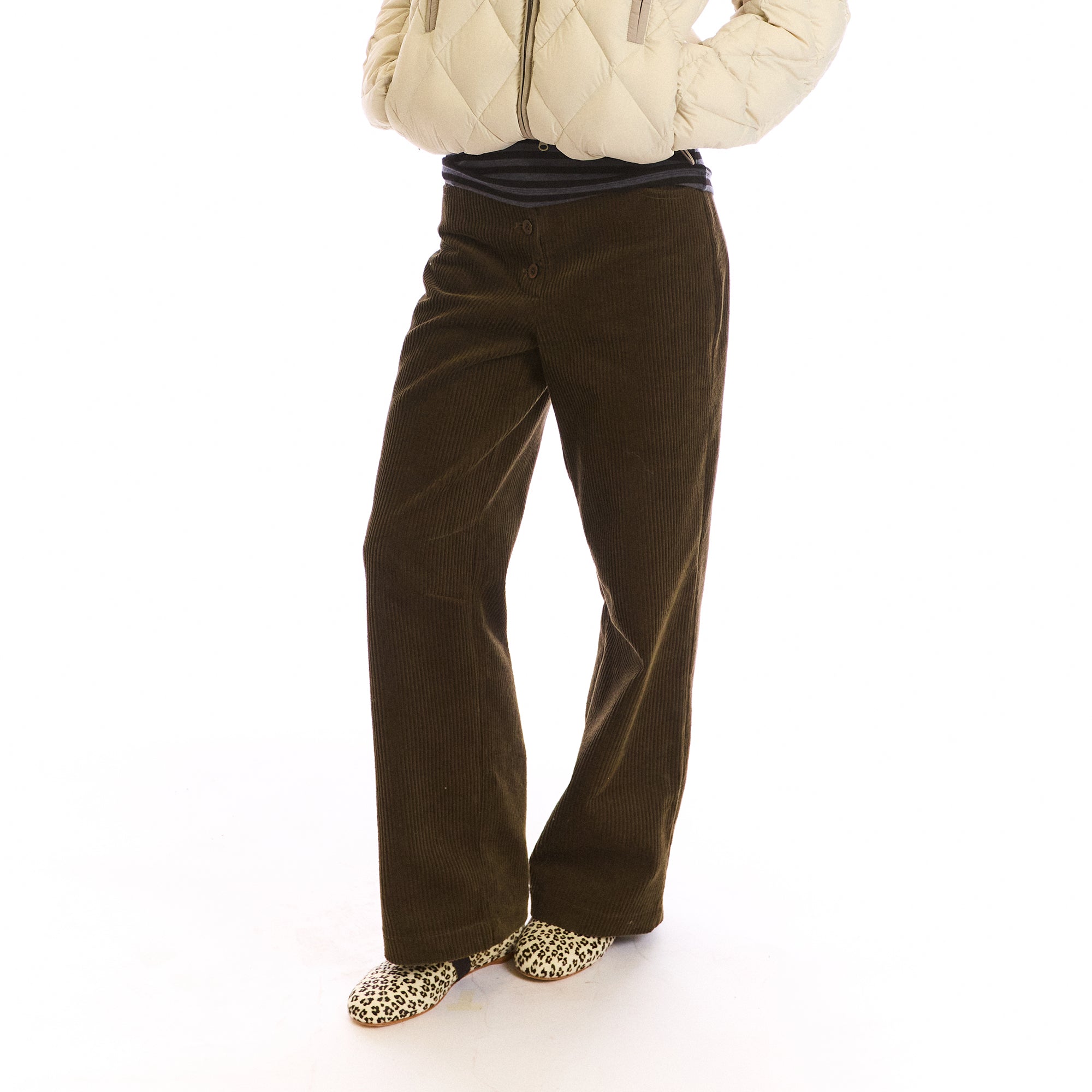 NEVERSEEZ Button-Fly Corduroy Pants