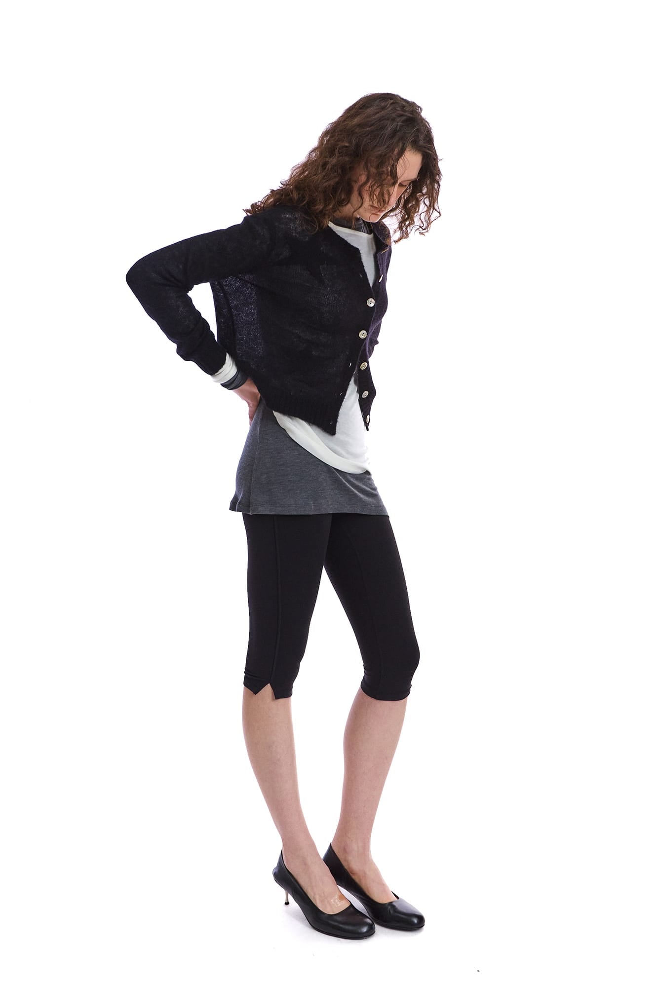 NEVERSEEZ Sheer Star-Jacquard Rib-Trim Cardigan