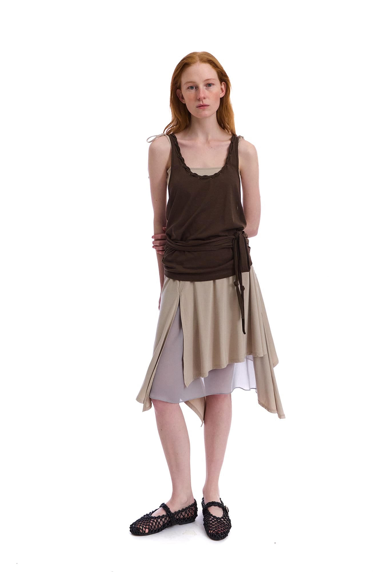 NEVERSEEZ Convertible Layered Fold-Over Skirt
