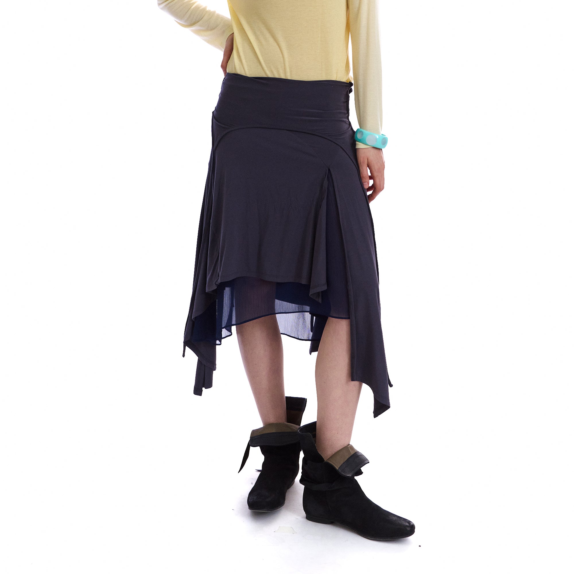 NEVERSEEZ Convertible Layered Fold-Over Skirt