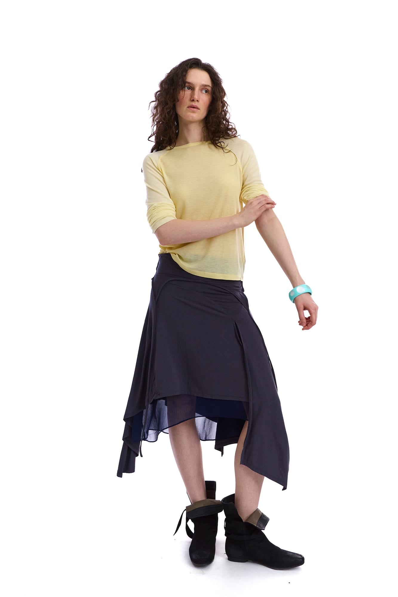NEVERSEEZ Convertible Layered Fold-Over Skirt