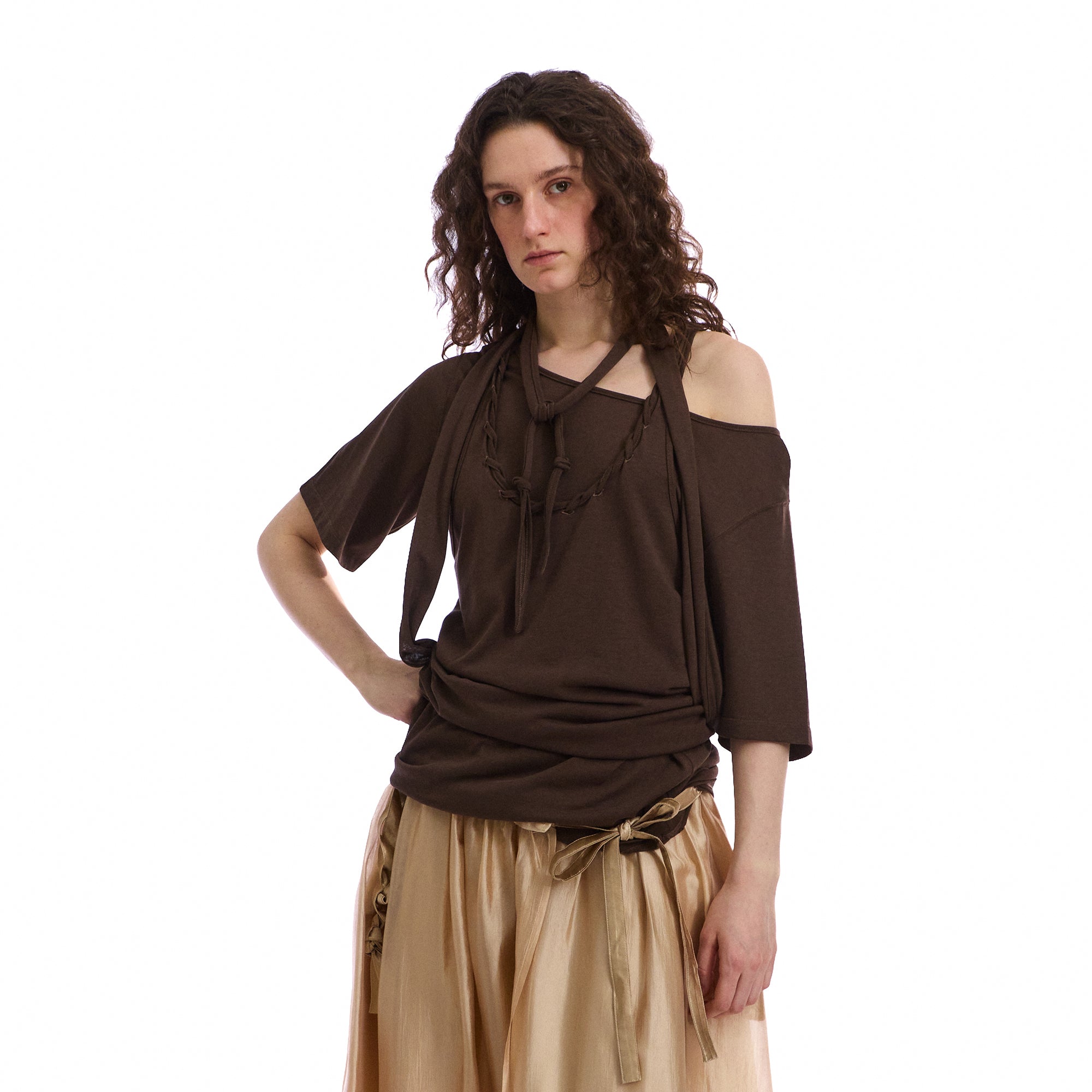 NEVERSEEZ Layered Braided-Neck Tank & Tee Set