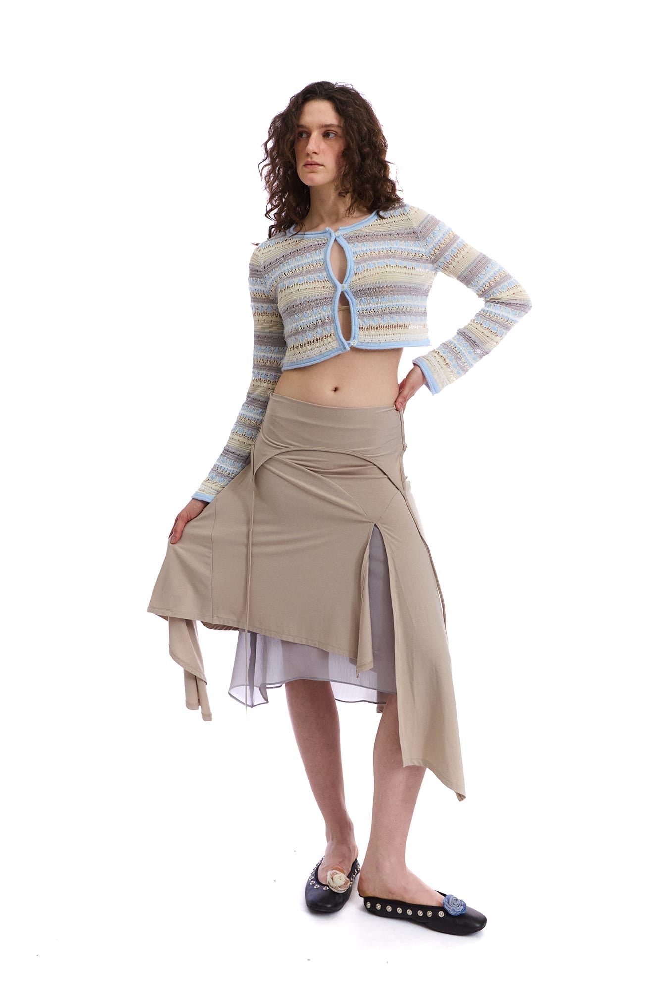 NEVERSEEZ Convertible Layered Fold-Over Skirt