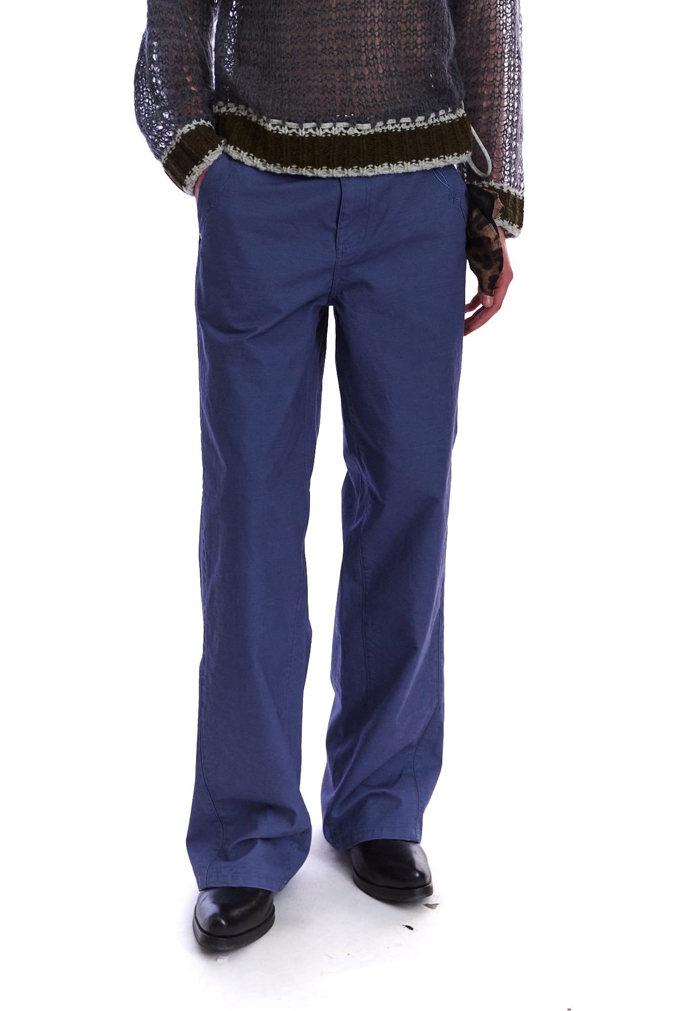 NEVERSEEZ Embroidered Utility Straight-Leg Pants