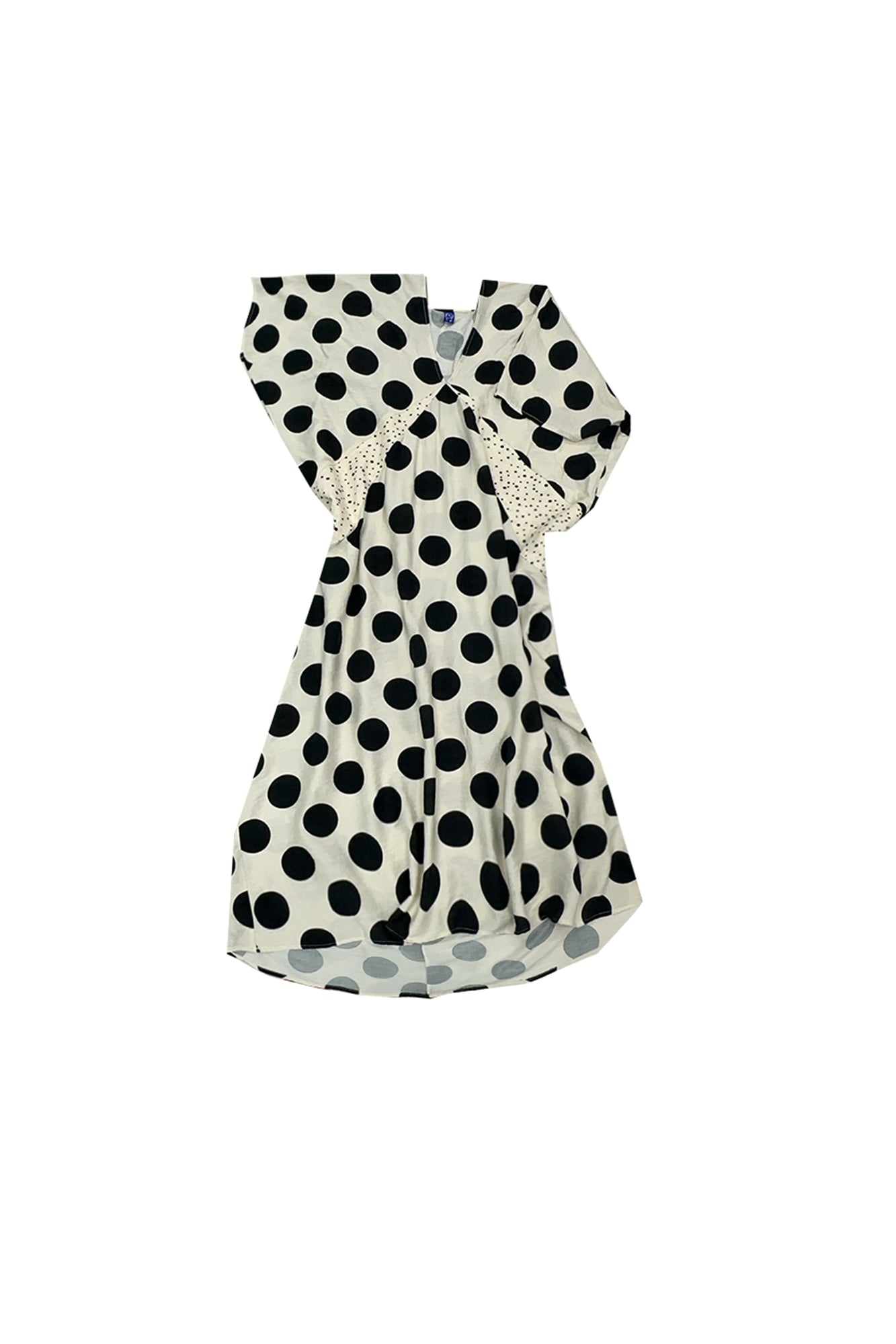NOPMOB Spliced Polka Dot Draped Maxi Dress