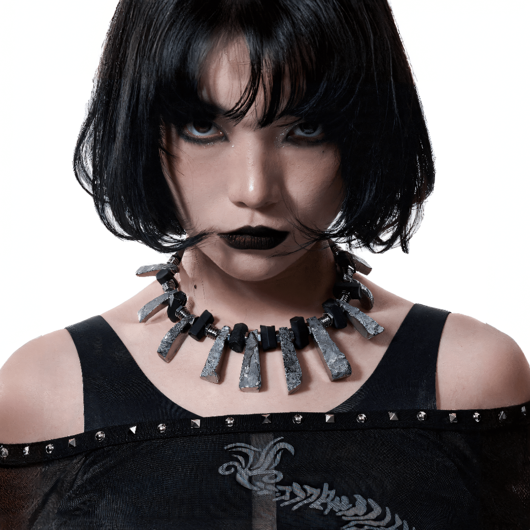 ILLUSORY Distressed Metal Reversible Necklace, premium urban and streetwear designers apparel on PROJECTISR.com, ILLUSORY