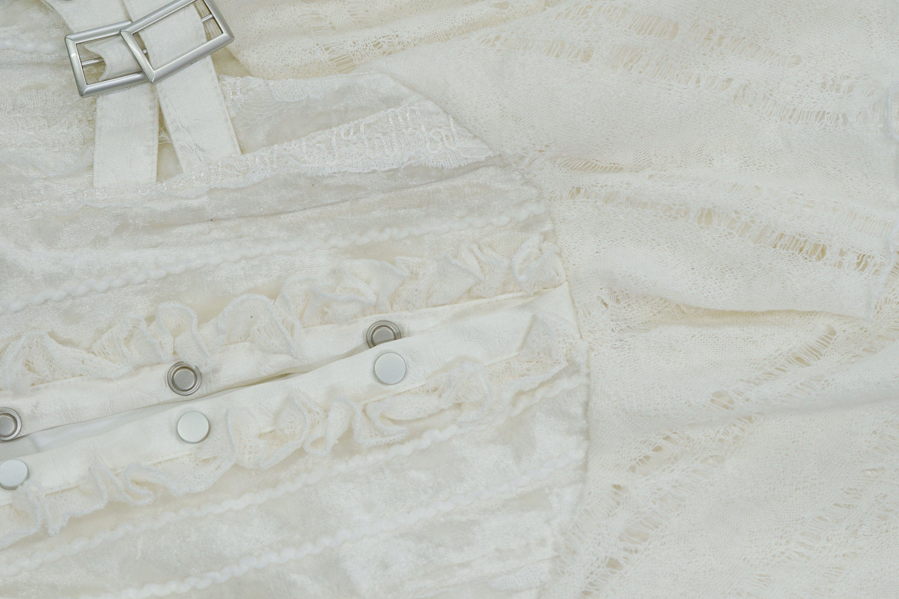 CESTNOUS Ruffled Trim Corset Layered Mini Dress