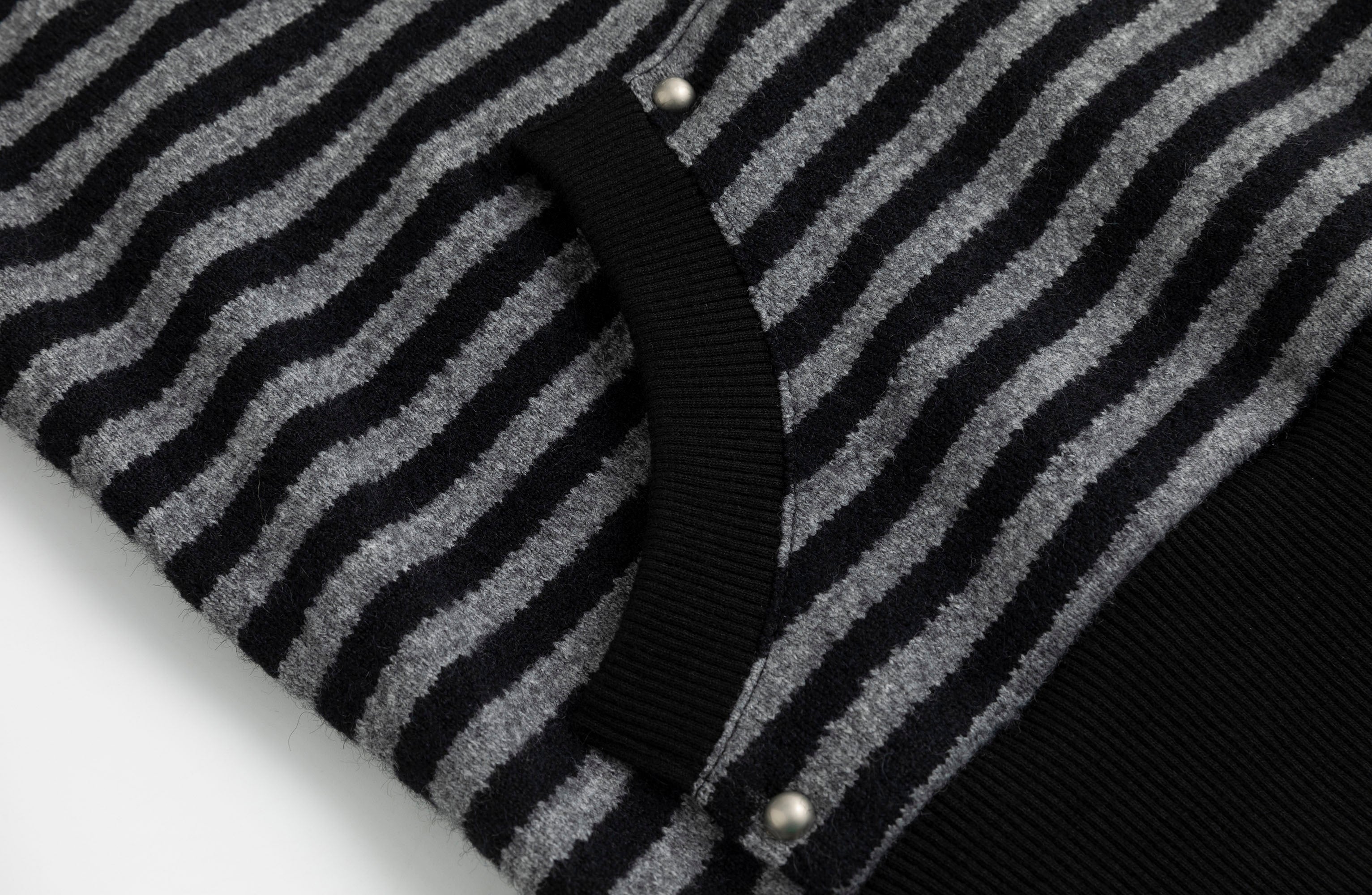 CESTNOUS Studded Striped Cat-Ear Hoodie