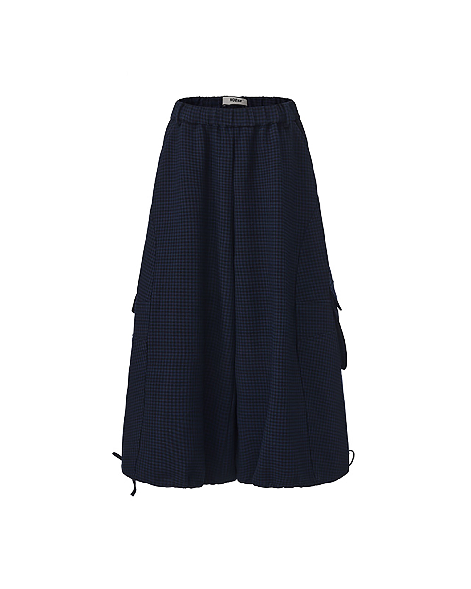 NOESE Retro Check Wool-Blend Cropped Skirt Pants
