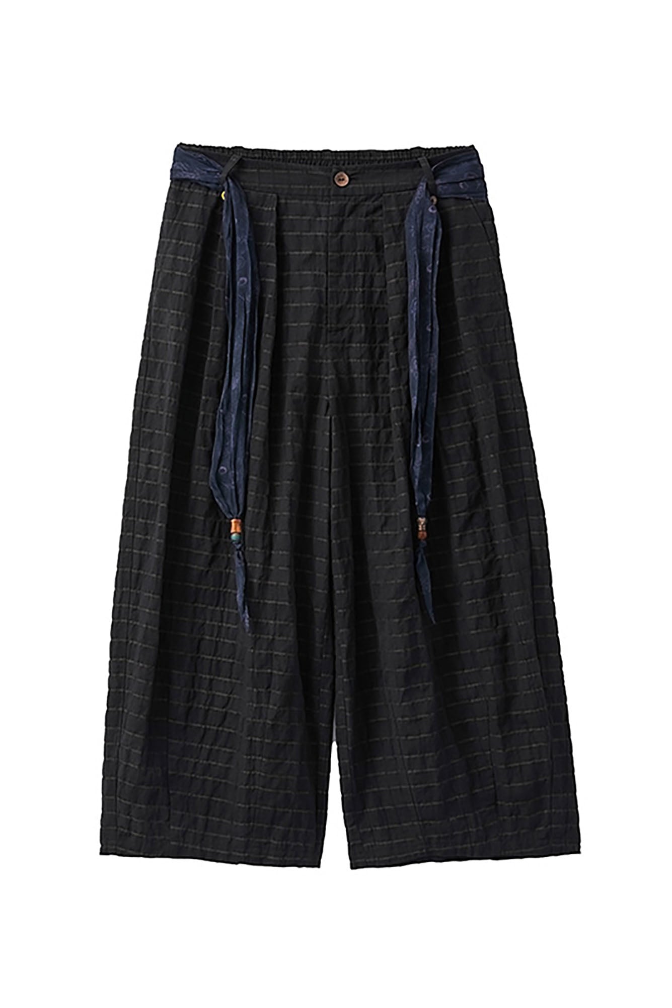 NOESE Retro Pleated Hem Cropped Pants