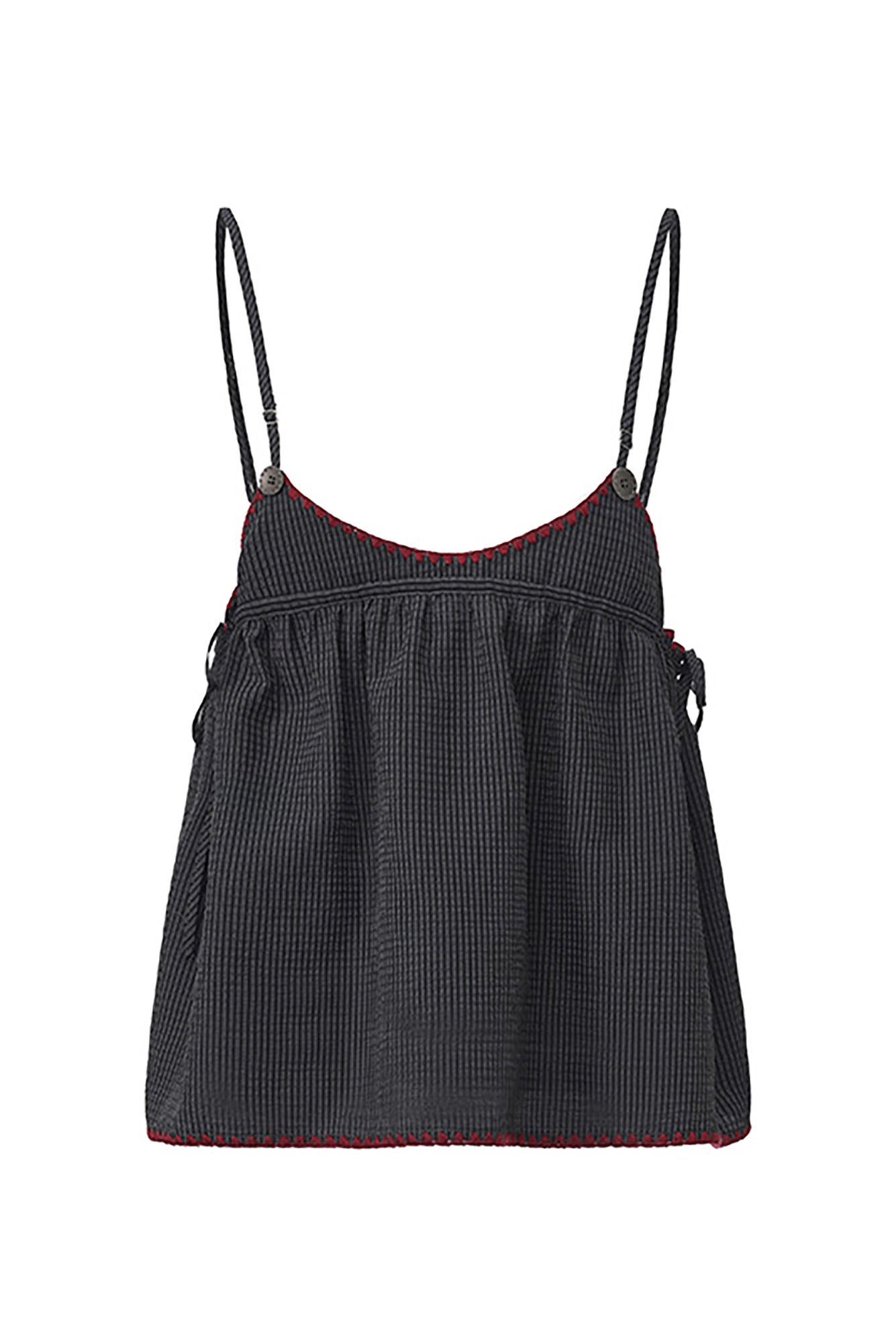NOESE Contrast-Piped Checked Adjustable-Strap Camisole