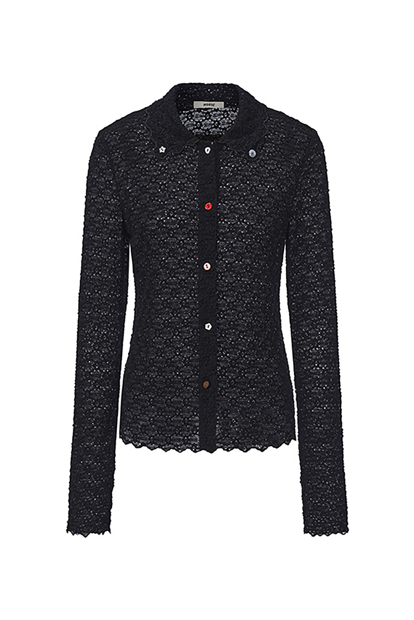 NOESE Floral-Embroidered Lace-Trimmed Cardigan
