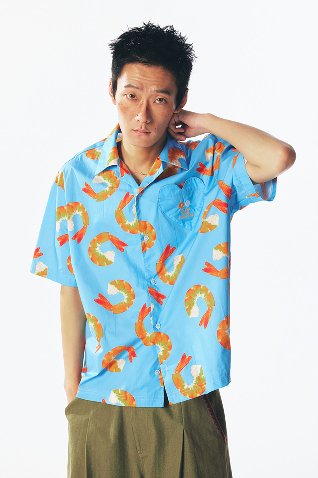 1997 POSTOFFICE Shrimp Full-Print Half Shirt, premium urban and streetwear designers apparel on PROJECTISR.com, 1997 POSTOFFICE