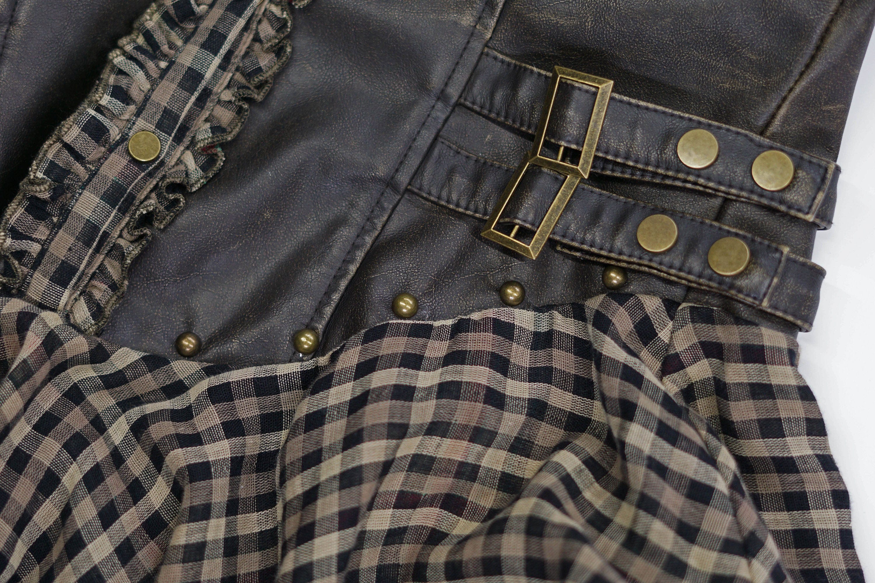 CESTNOUS Ruffled Trim Corset Layered Mini Dress