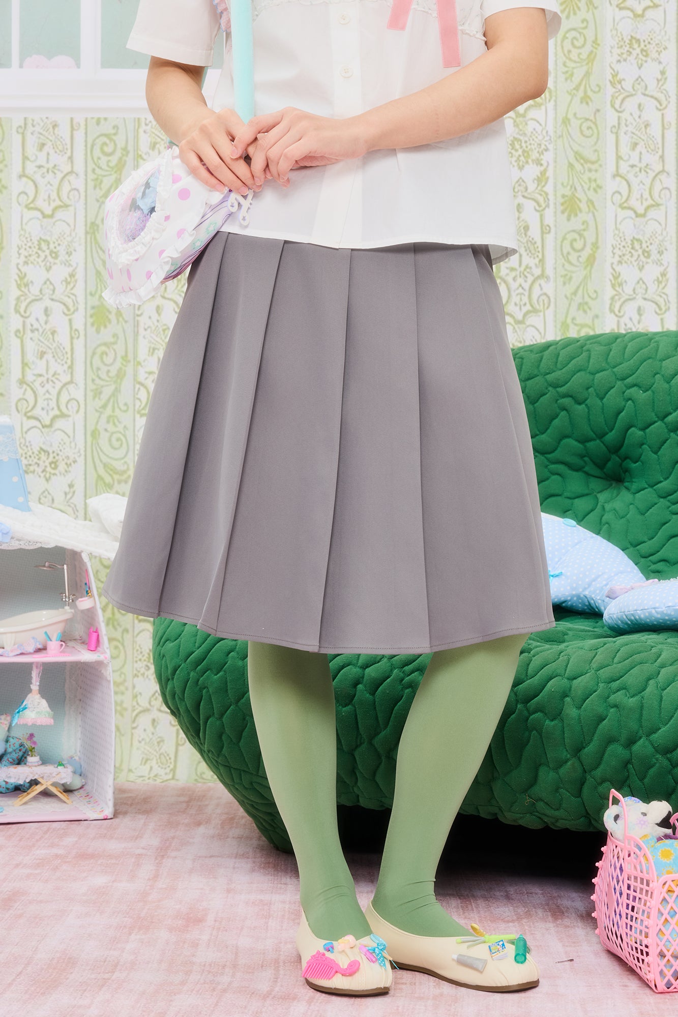 UNSOCIAL NIGHT Pleated Bikini Patch Skirt