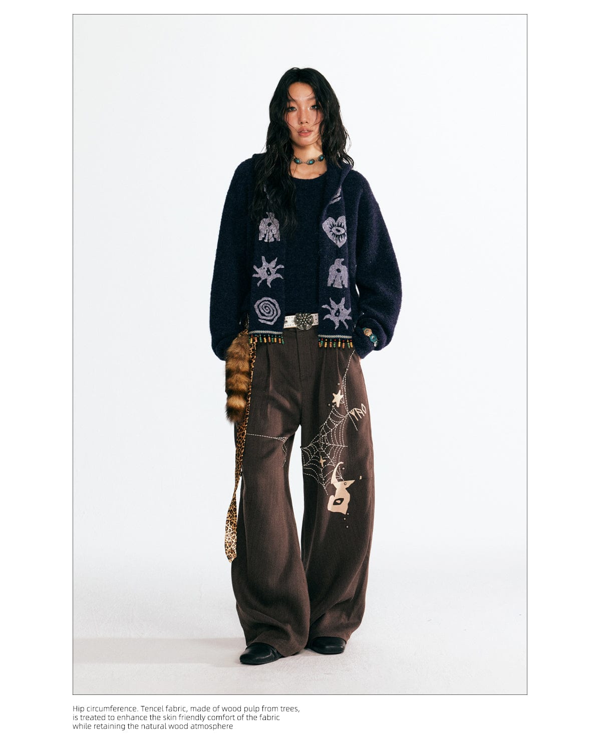 1997 POSTOFFICE Tribal Pendant Scarf Hooded Jacket