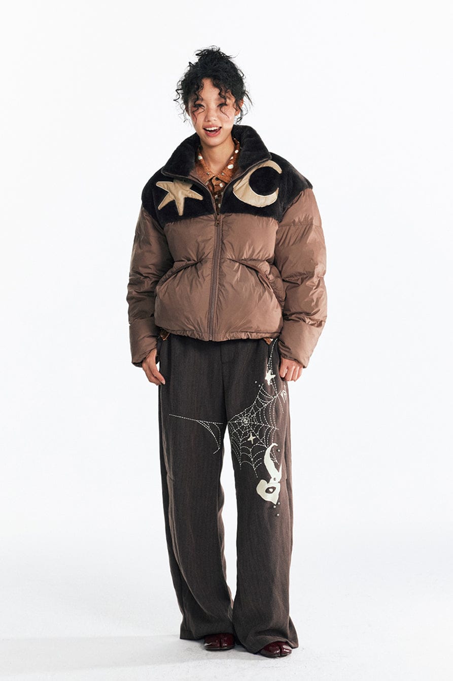 1997 POSTOFFICE Contrast Star & Crescent Puffer Jacket