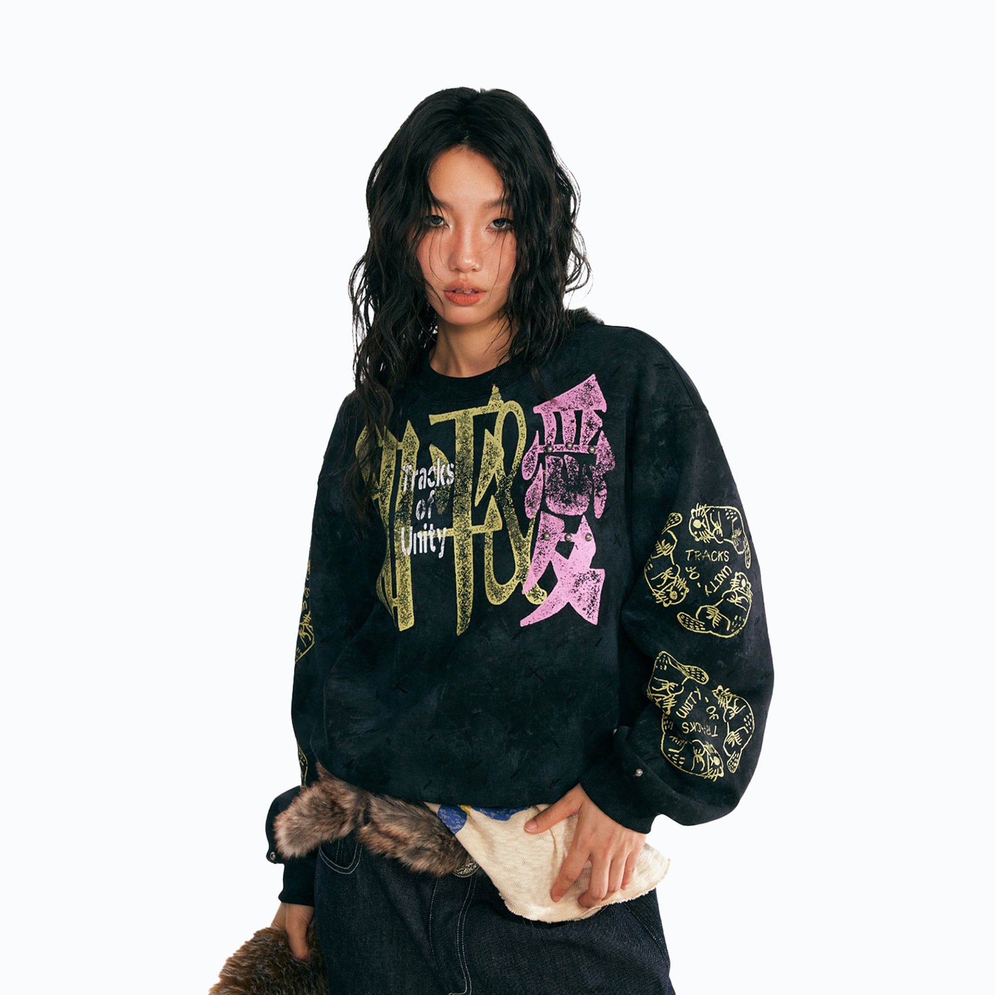 1997 POSTOFFICE Peaceful Love Tie-Dye Sweatshirt