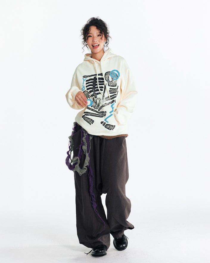 1997 POSTOFFICE Retro Skeleton Graphic Oversized Hoodie