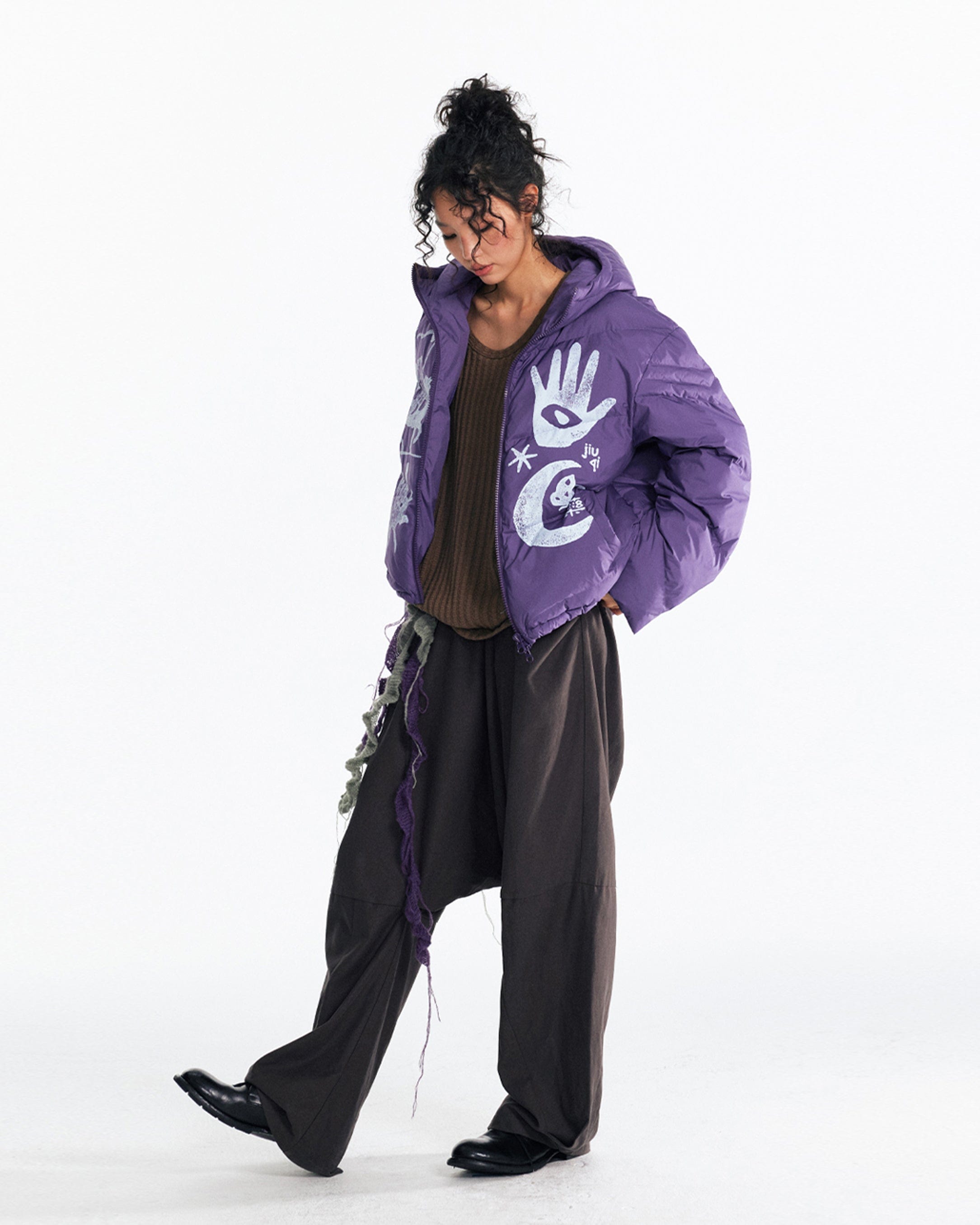 1997 POSTOFFICE Sun & Moon Knight Graphic Puffer Jacket