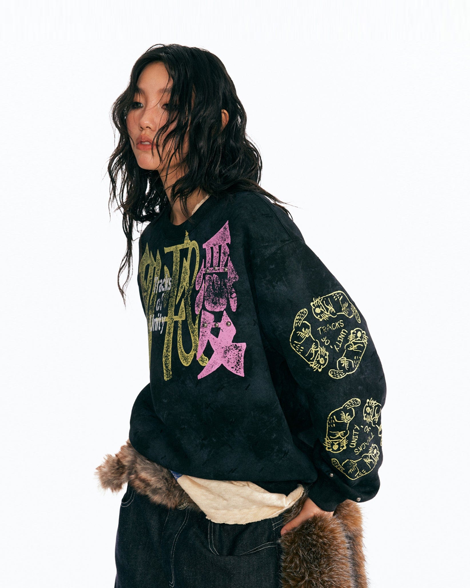 1997 POSTOFFICE Peaceful Love Tie-Dye Sweatshirt