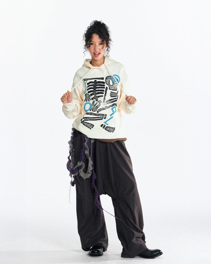 1997 POSTOFFICE Retro Skeleton Graphic Oversized Hoodie
