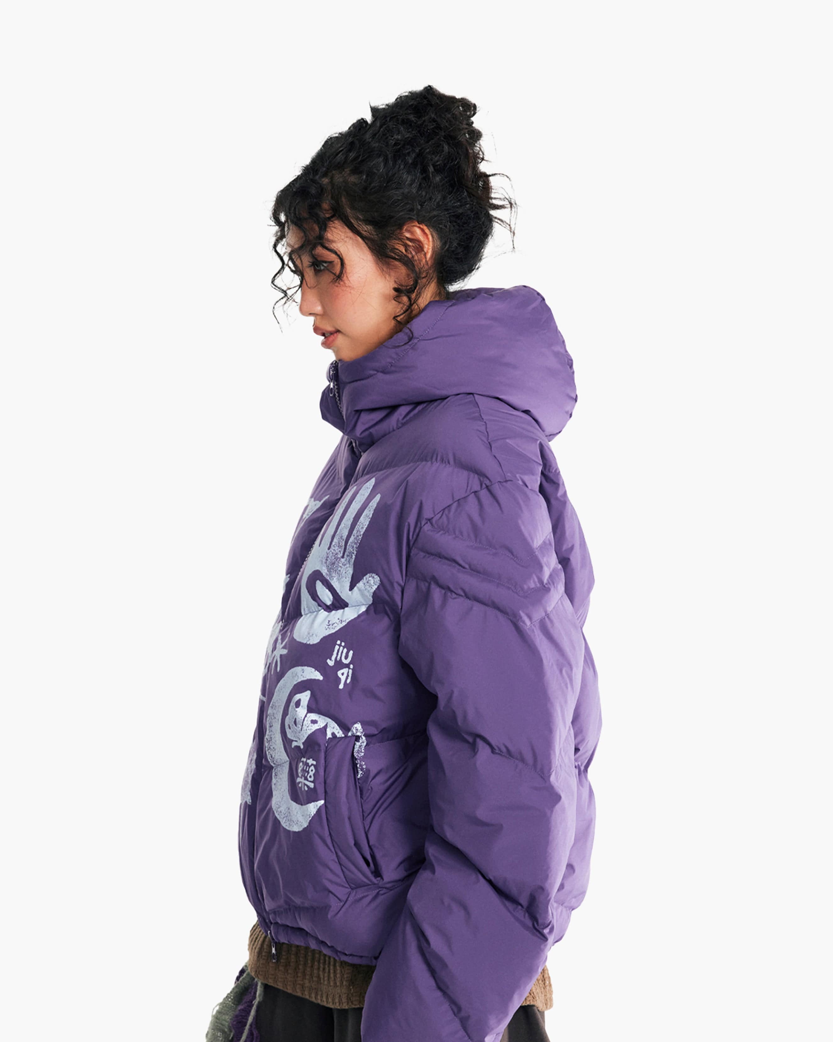 1997 POSTOFFICE Sun & Moon Knight Graphic Puffer Jacket